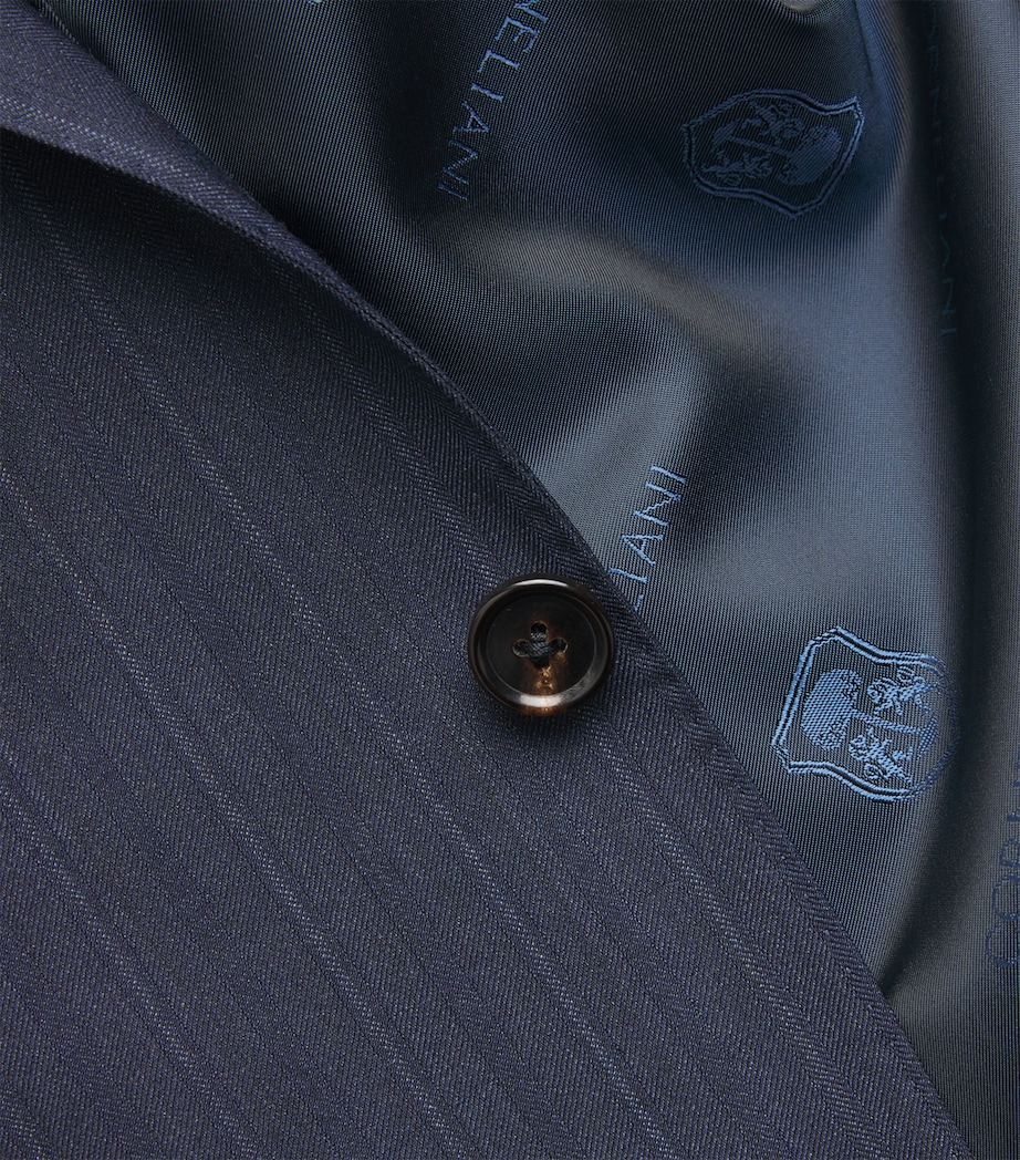 Virgin Wool Stripe 2-Piece Suit 001 NAVY BLUE Image 5