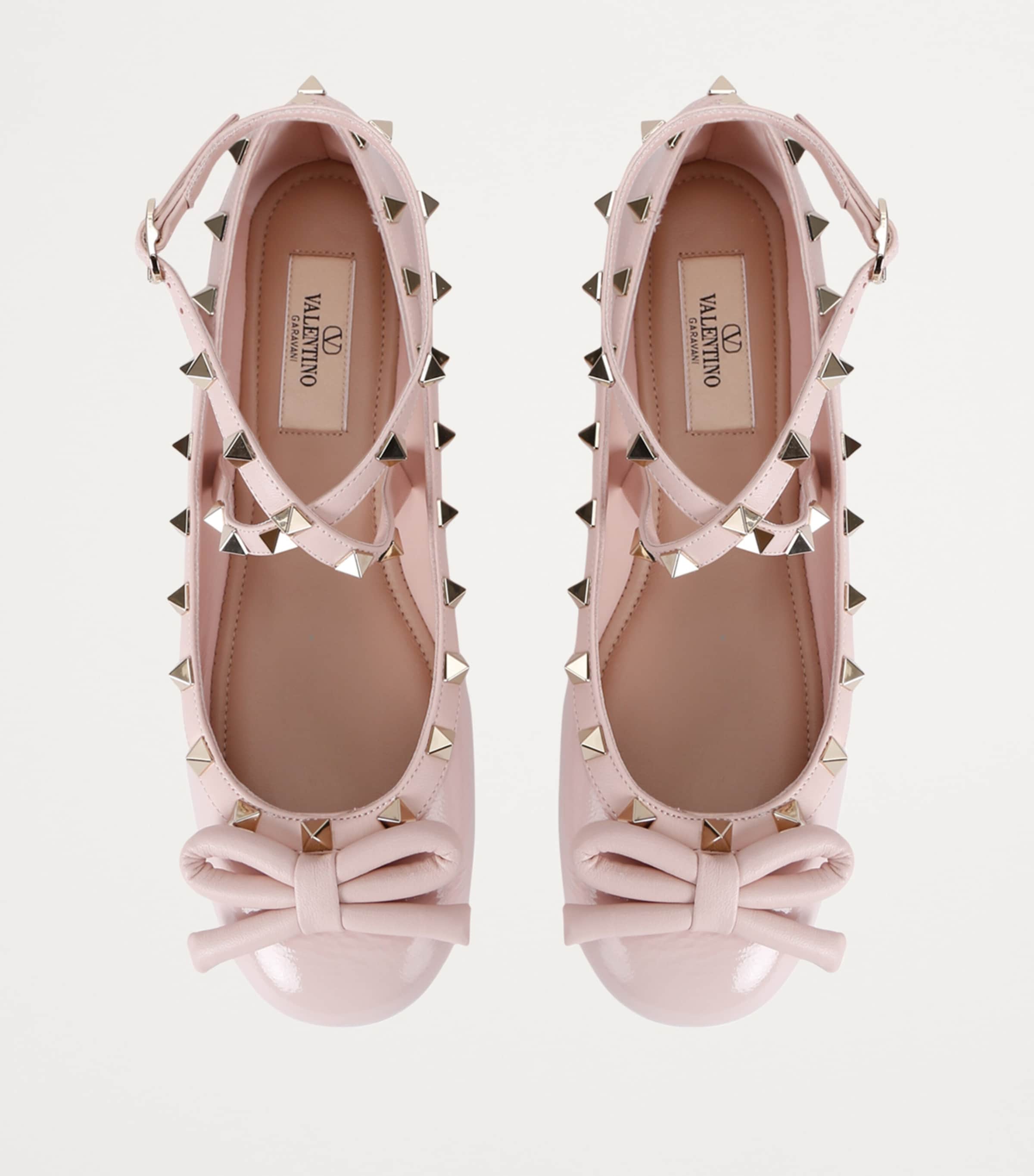 Leather Rockstud Ballet Flats BLUSH Image 4