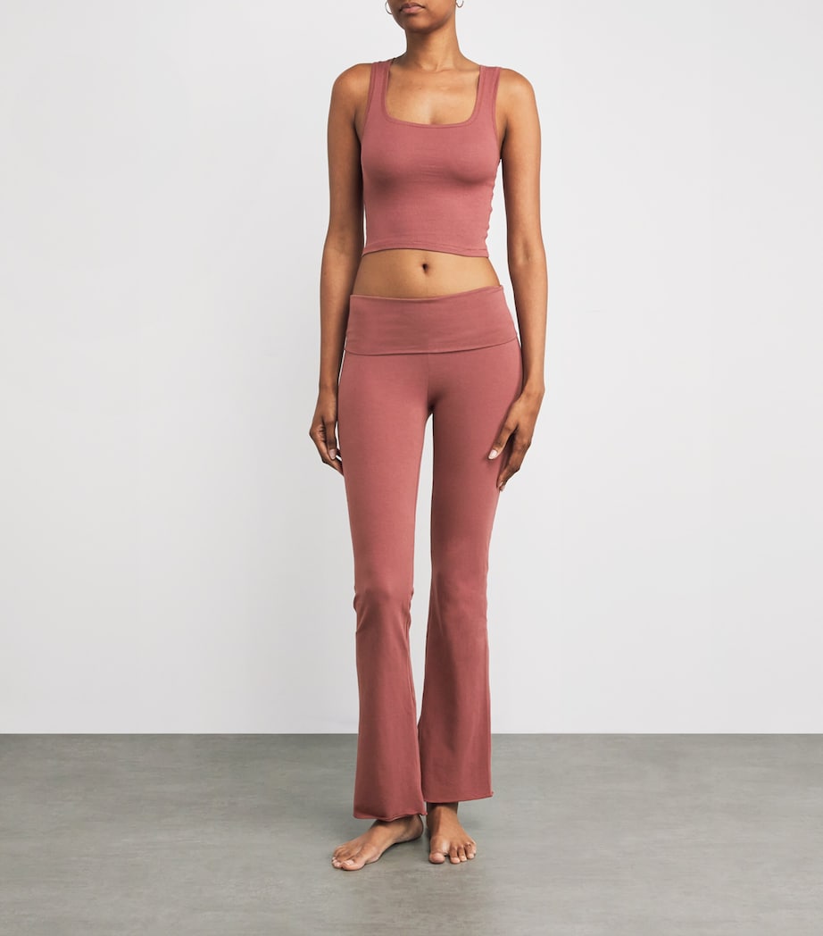 Cotton Jersey Foldover Trousers REDWOOD Image 2