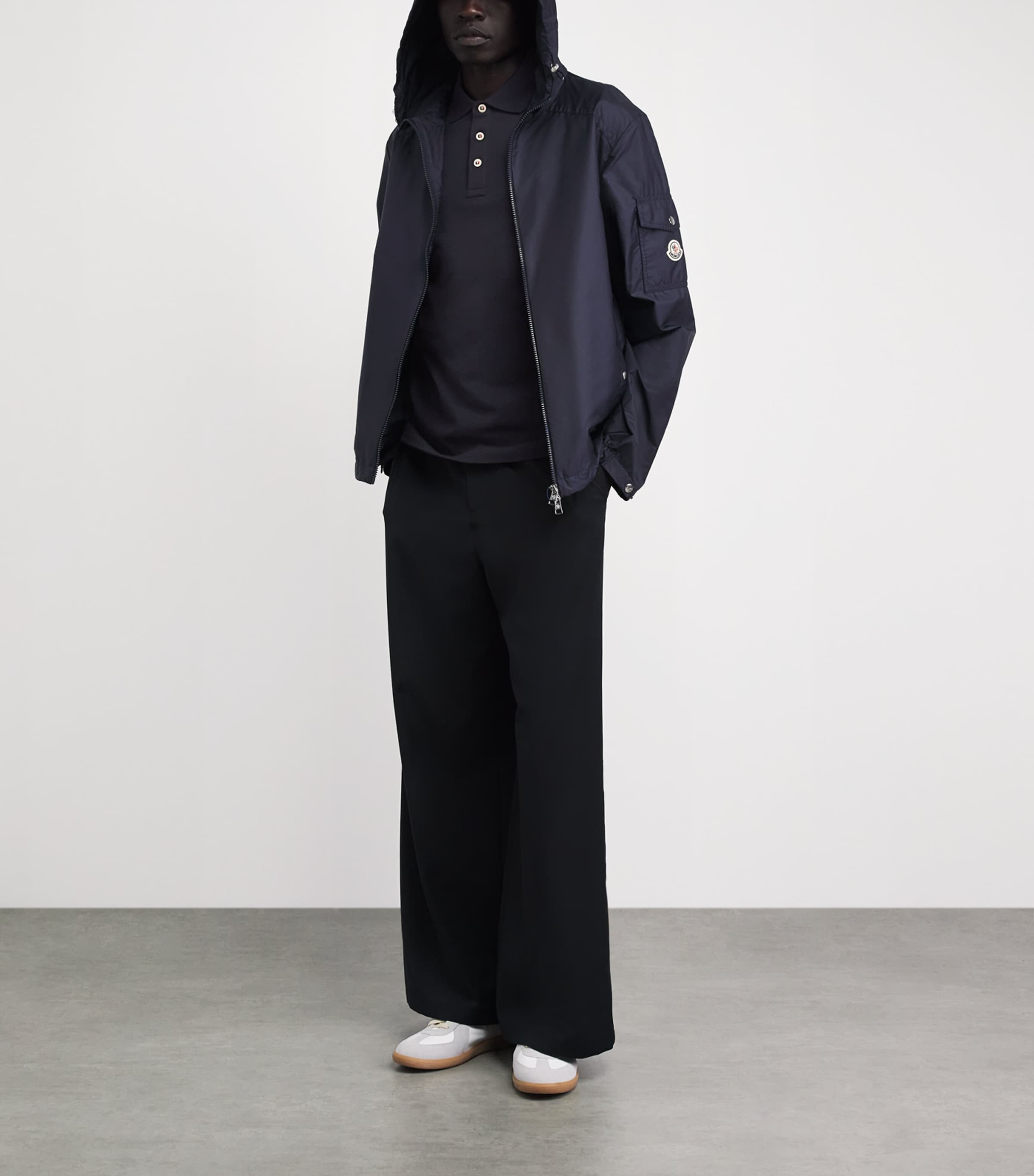 Moncler Mens Piqué Cotton Logo Shirt Image 2