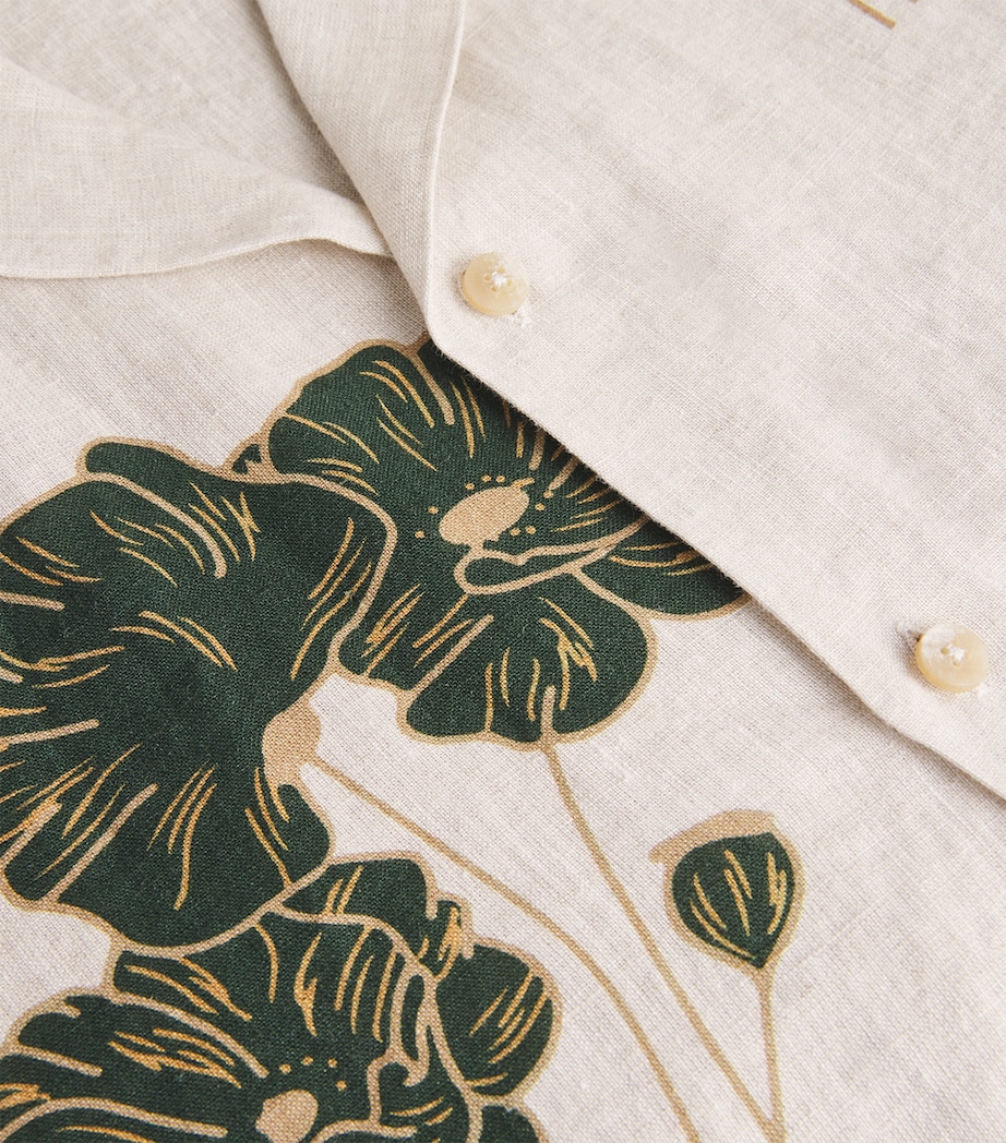 Linen Floral Roberto Shirt 884 ECRU EVERGREEN Image 5