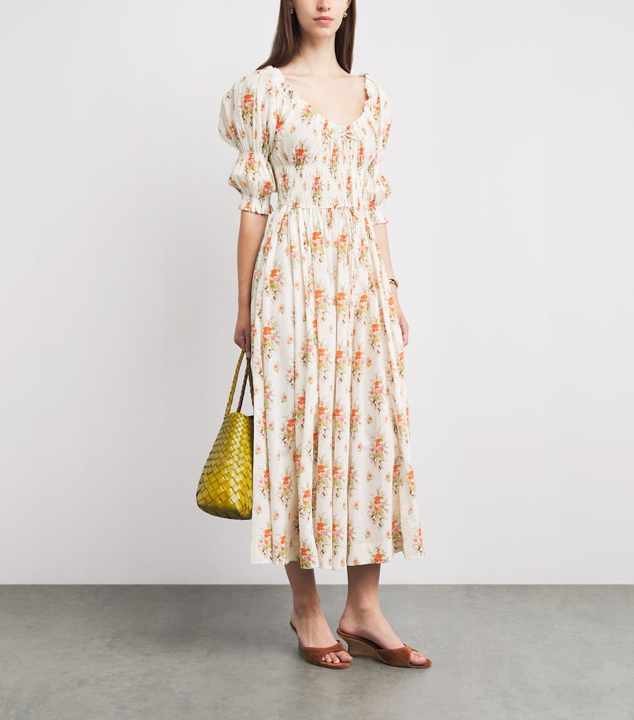 DÔEN Womens Organic Cotton Ischia Midi Dress Rose Pt Bqt Chamonix Image 2