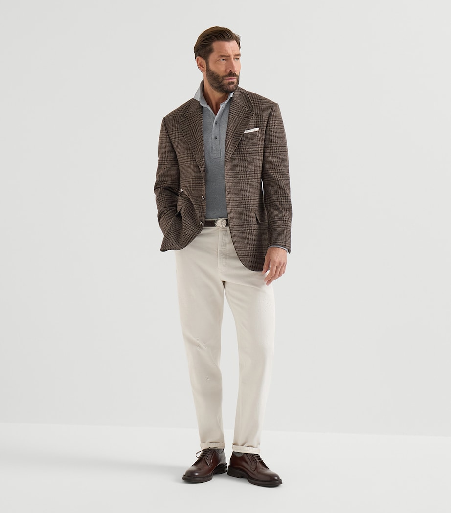 Brunello Cucinelli Mens Cotton Long-Sleeve Polo Shirt Image 3