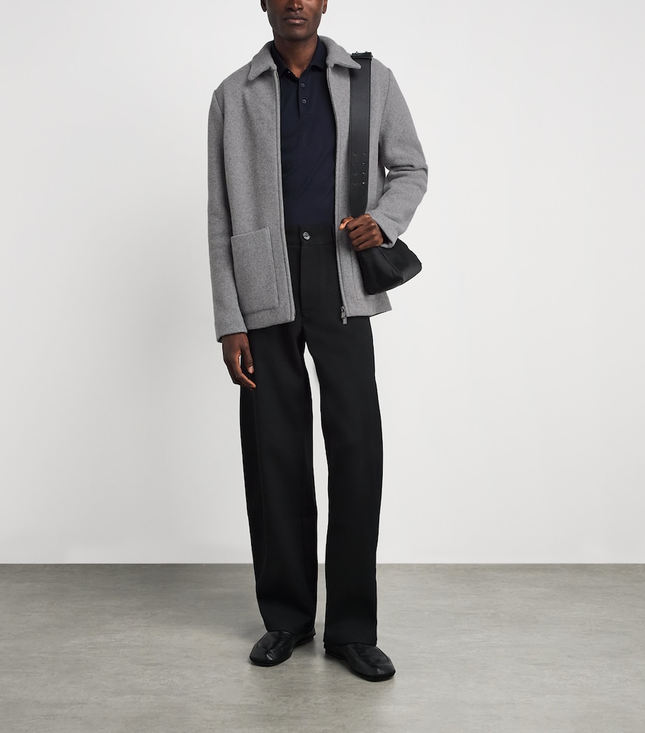 Barena Mens Wool-Blend Zip-Up Cardigan Grigio Image 2