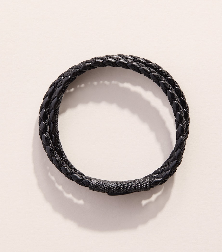 Tateossian Leather Chelsea Bracelet Black Image 1