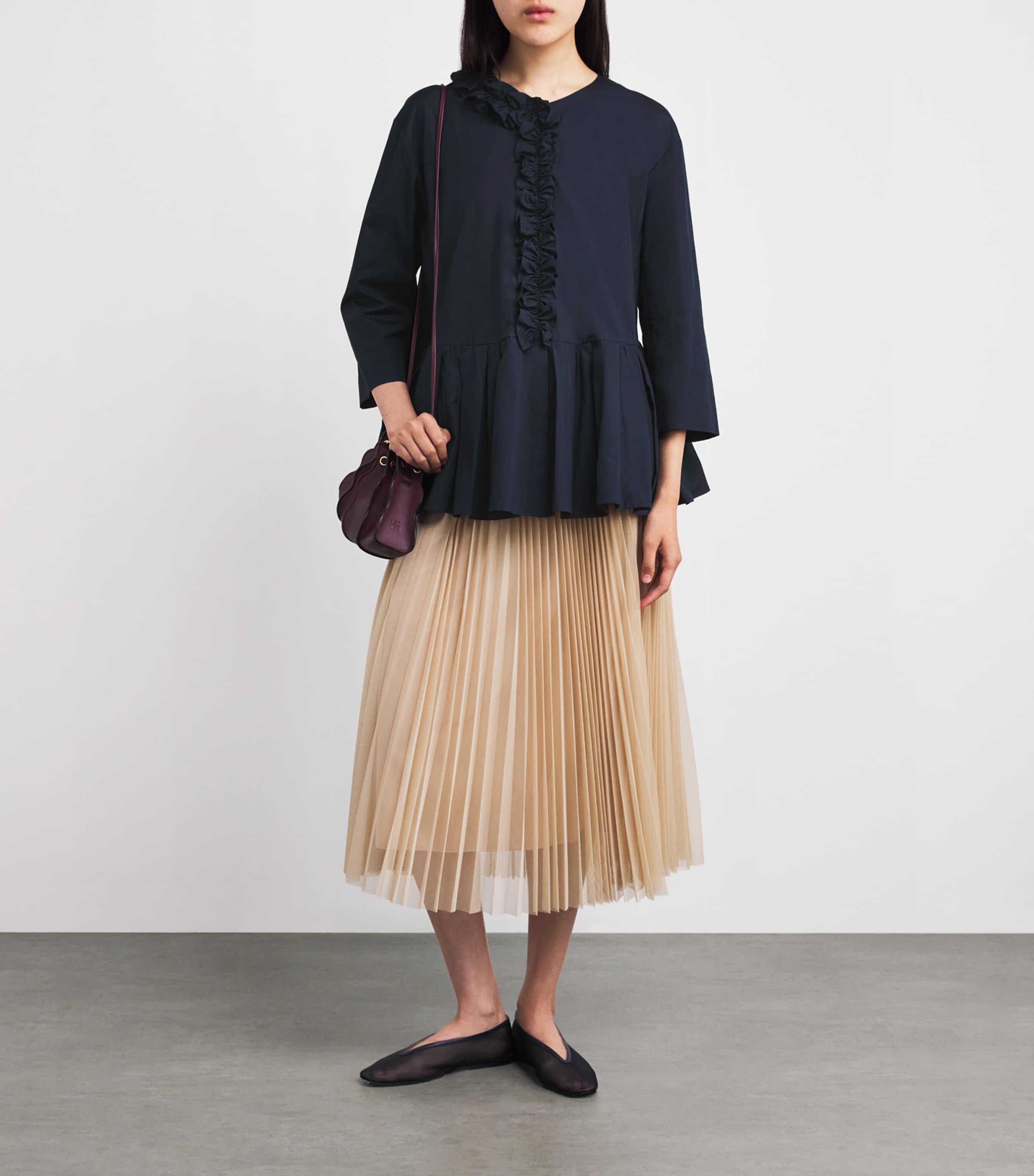 Cotton Ruffle-Detail Shirt ULTRAMARINE Image 2