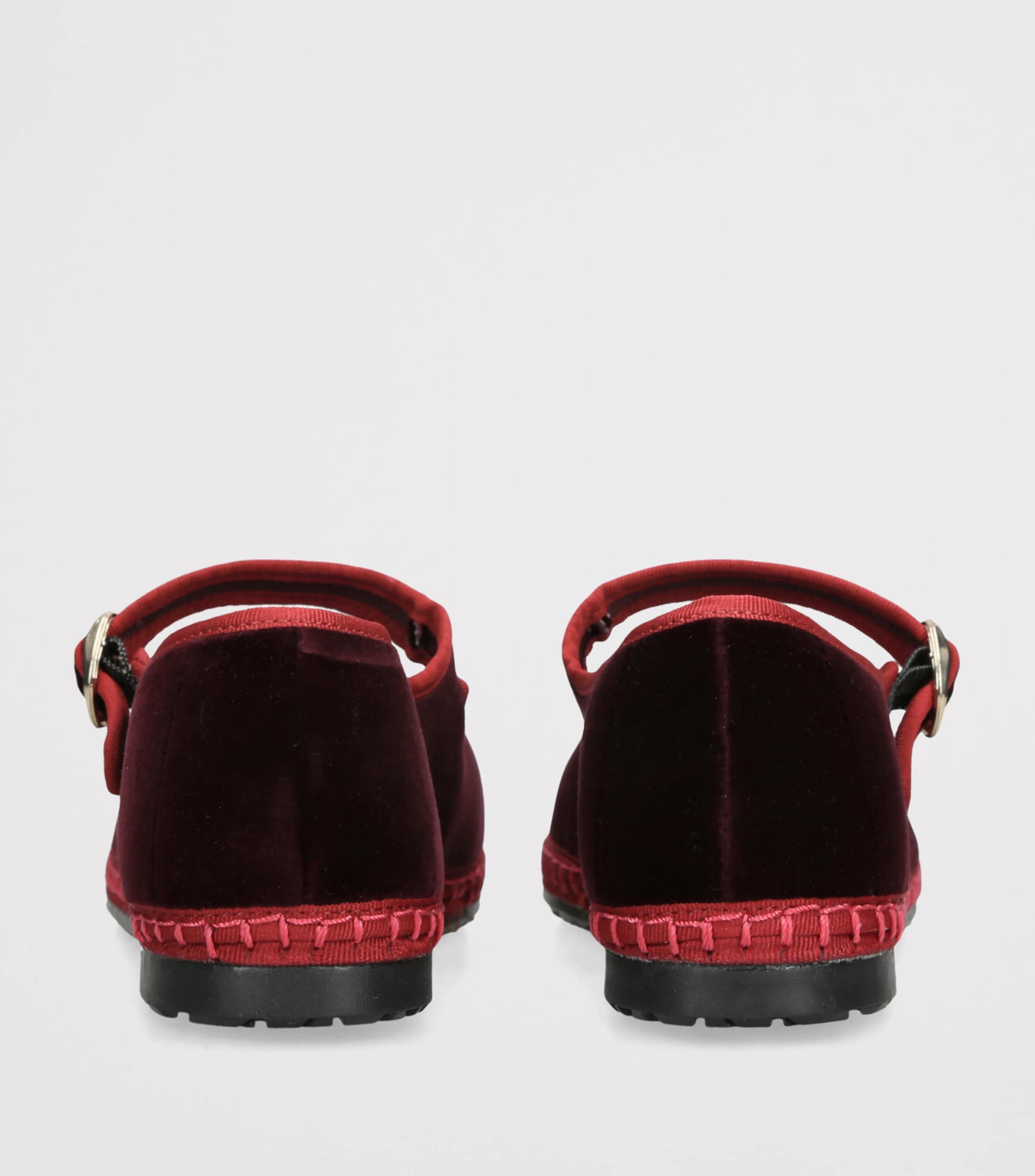 Flabelus Velvet Boris Mary Janes Wine Image 2