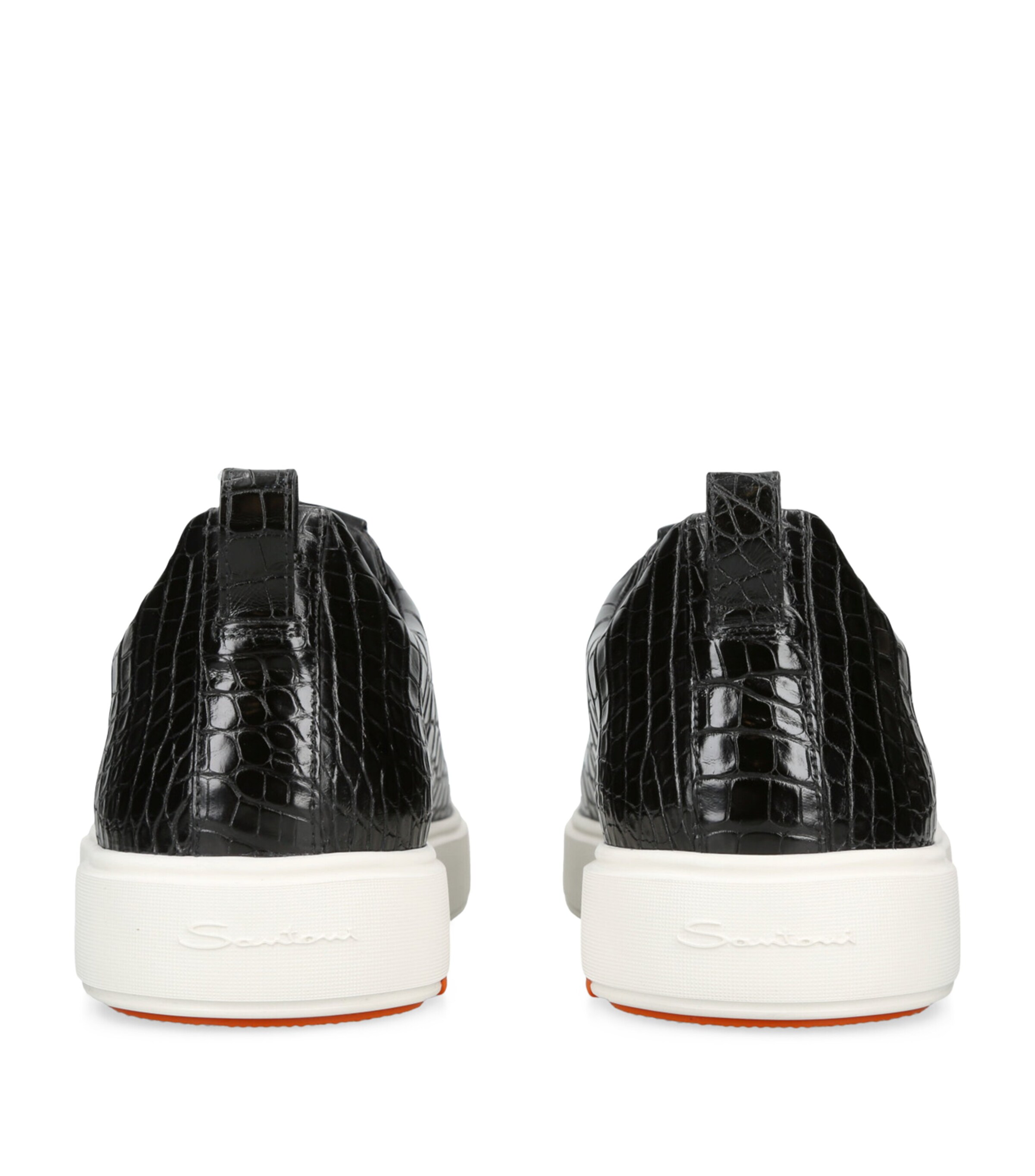 Santoni Crocodile Leather Clean Icon Sneakers Black Image 2
