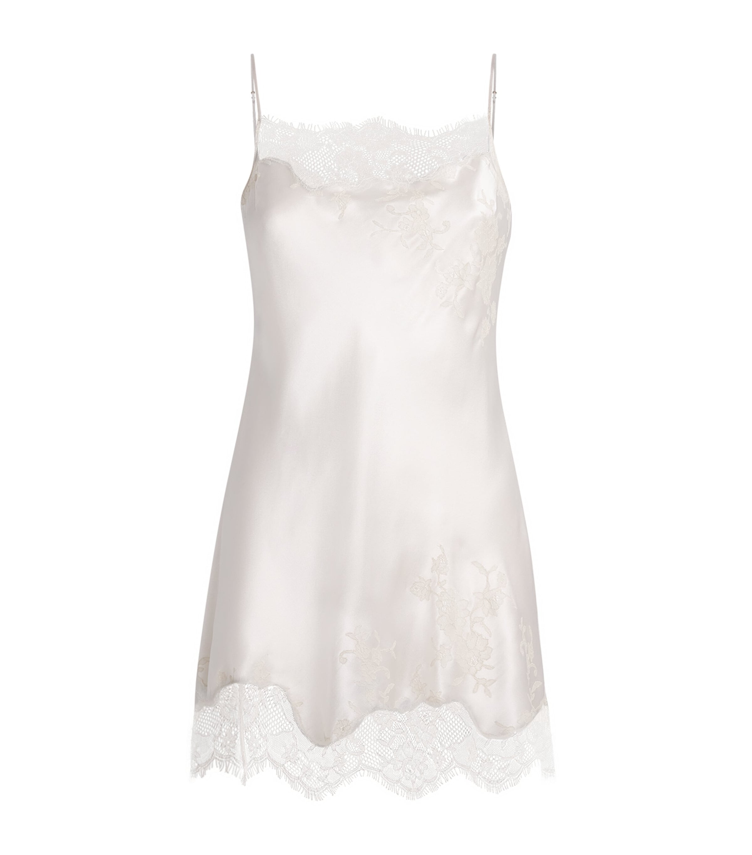 Carine Gilson Womens Silk-Lace Louise Slip Dress Nacre / Nacre Image 1