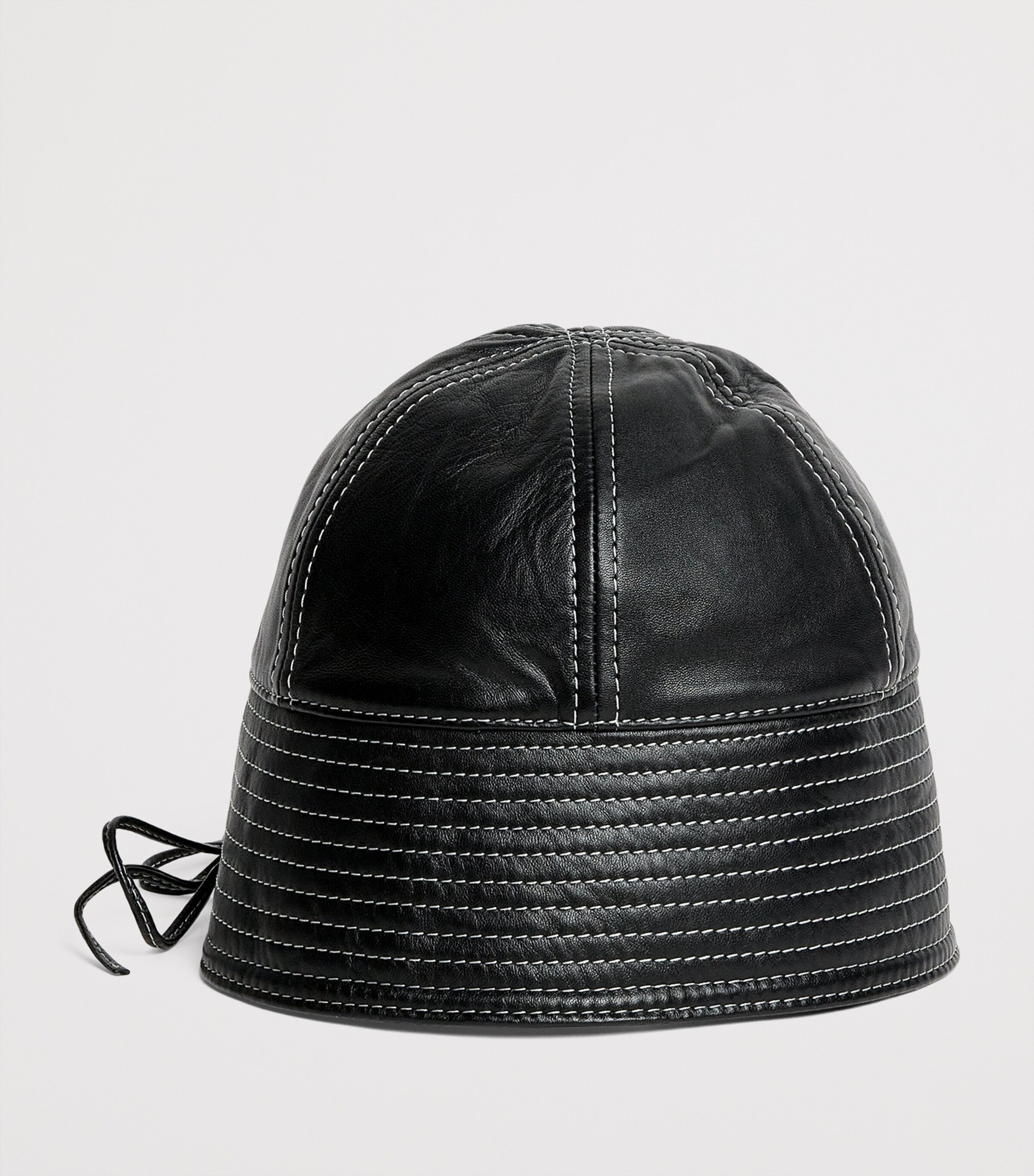 Leather Bucket Hat BLACK Image 1