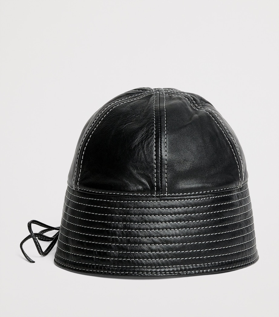 Leather Bucket Hat BLACK Image 1