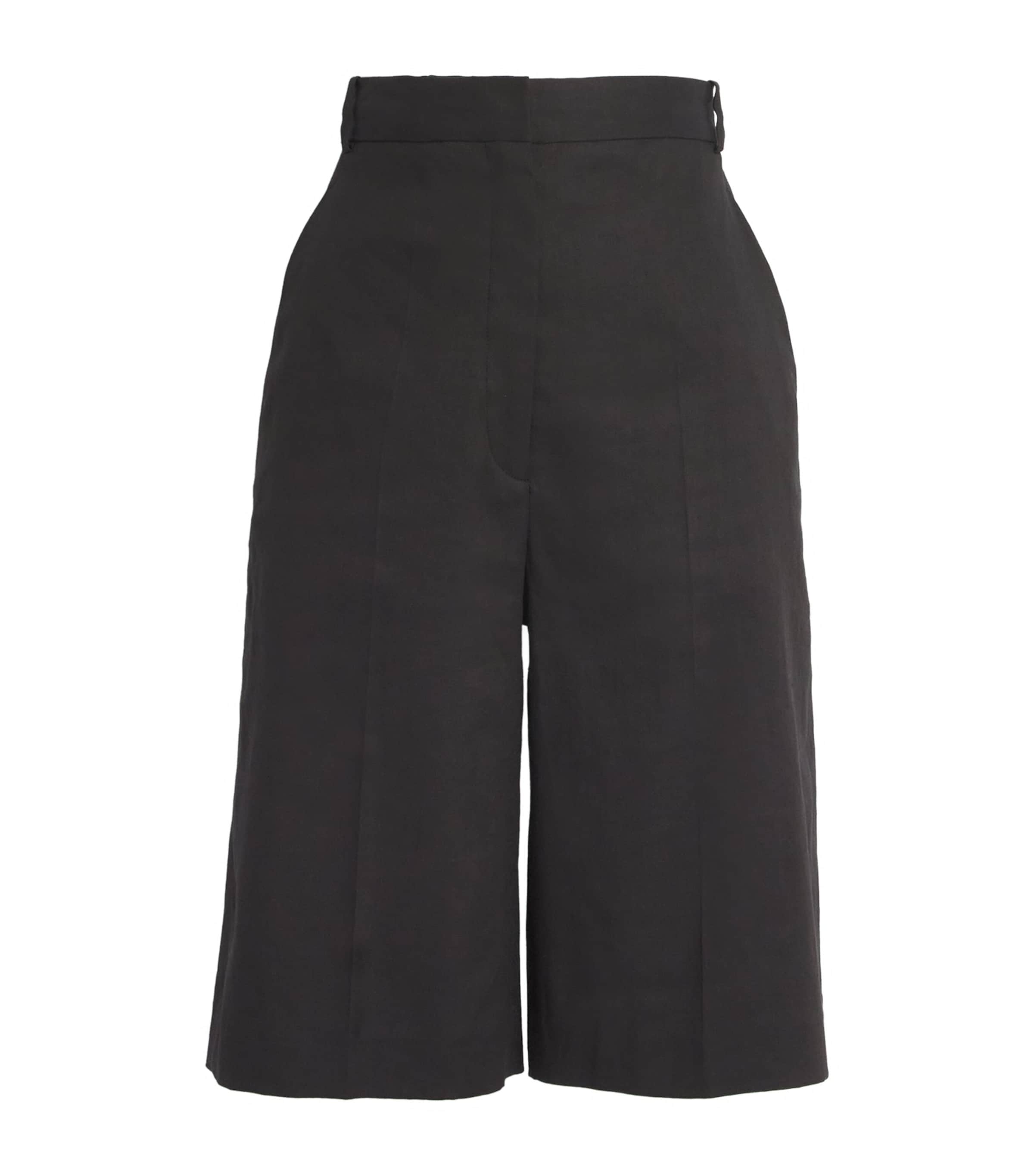 Sandro Linen Blend Bermuda Shorts In Black