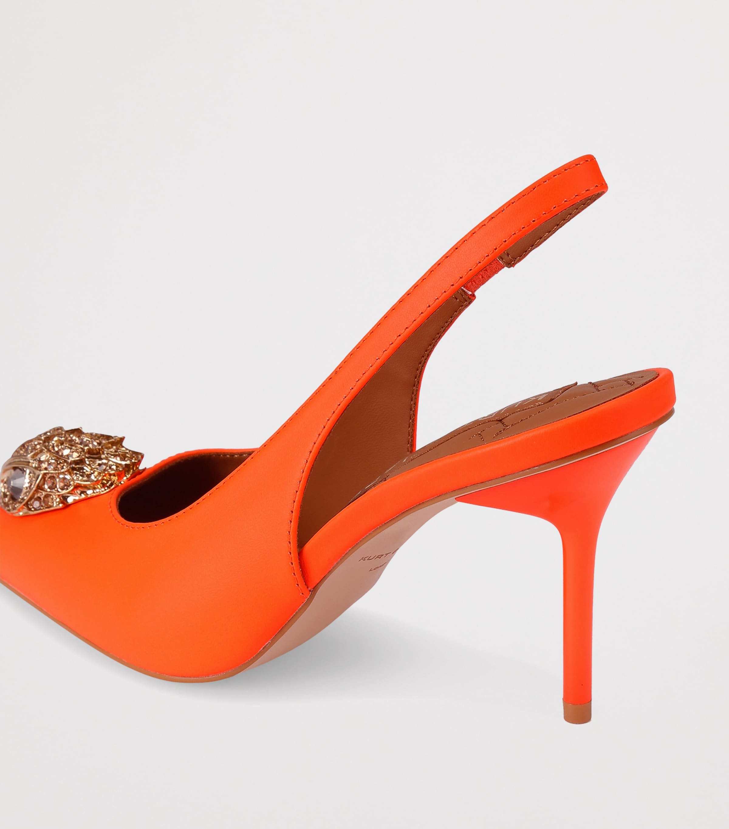 Kurt Geiger London Leather Eagle Slingback Pumps Orange Image 3