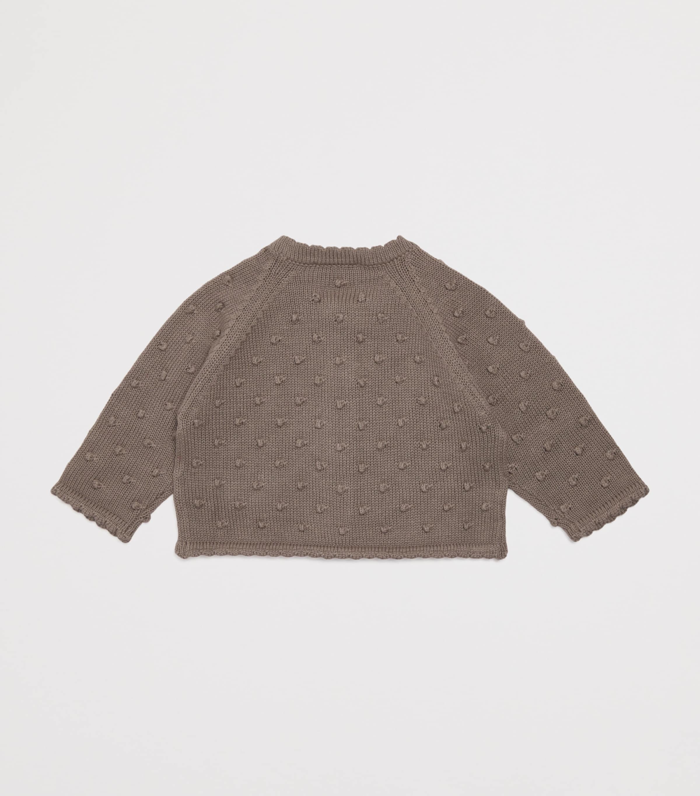 Wool Cardigan (6-36 Months) 175TEAK BROWN Image 2