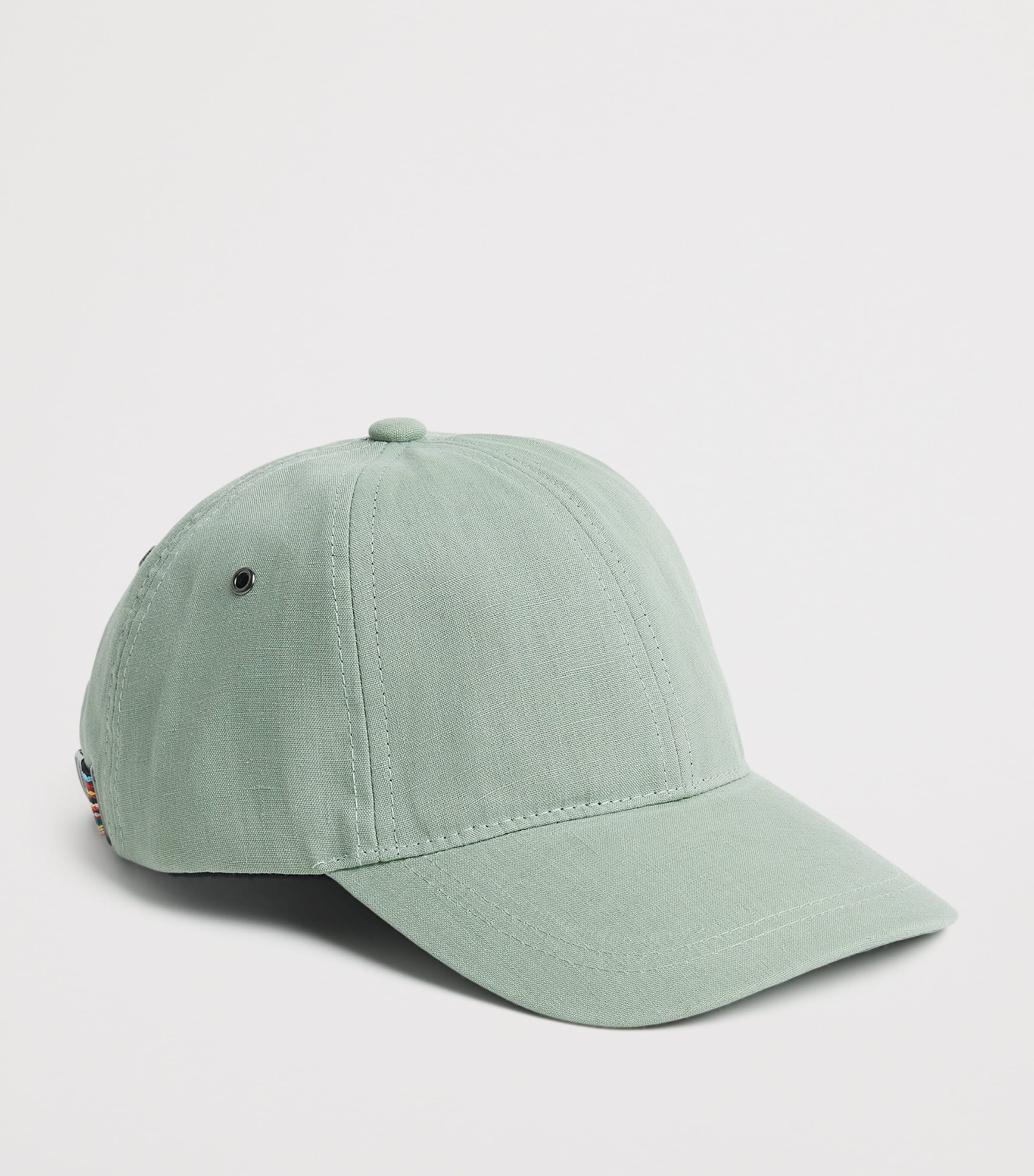 Linen Signature Stripe Cap 34A_LT GREYISH GREEN Image 2