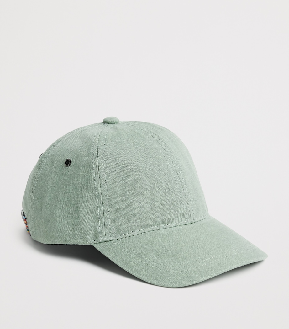 Linen Signature Stripe Cap 34A_LT GREYISH GREEN Image 2