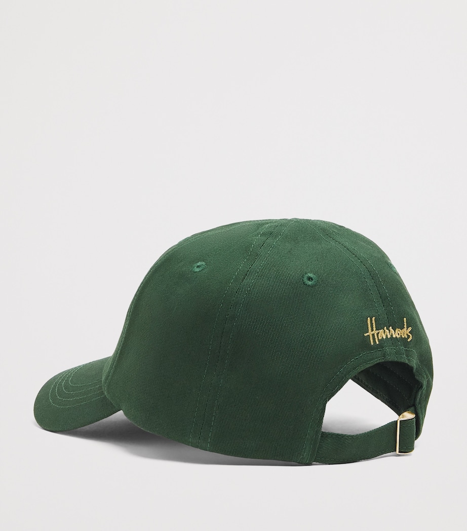 Harrods Organic Cotton Crest Baseball Cap Green Image 2