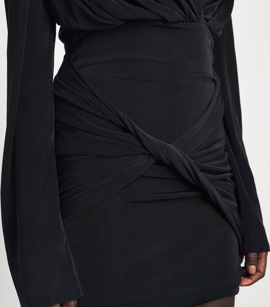 CAMILLA AND MARC Womens Draped Katerina Mini Dress Dblk Black Image 5