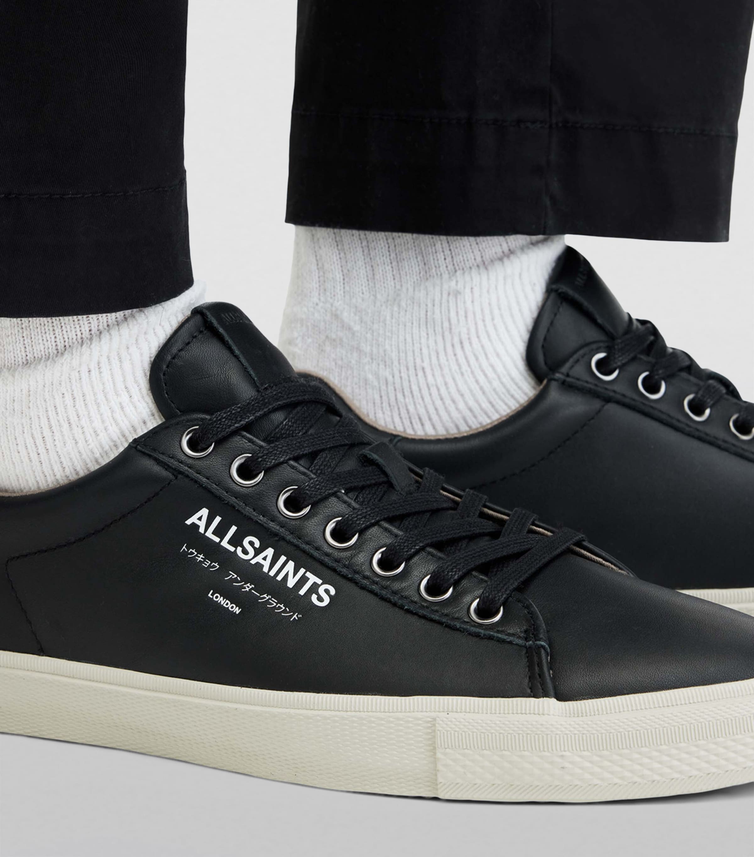 Leather Underground Low-Top Sneakers BLACK Image 4