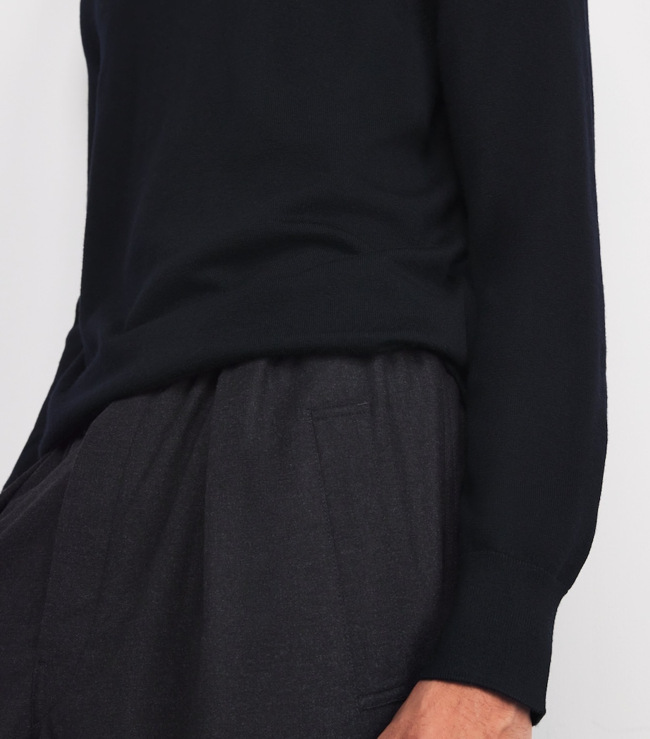 Wool Crew-Neck Sweatshirt NAVY BLUE Image 6