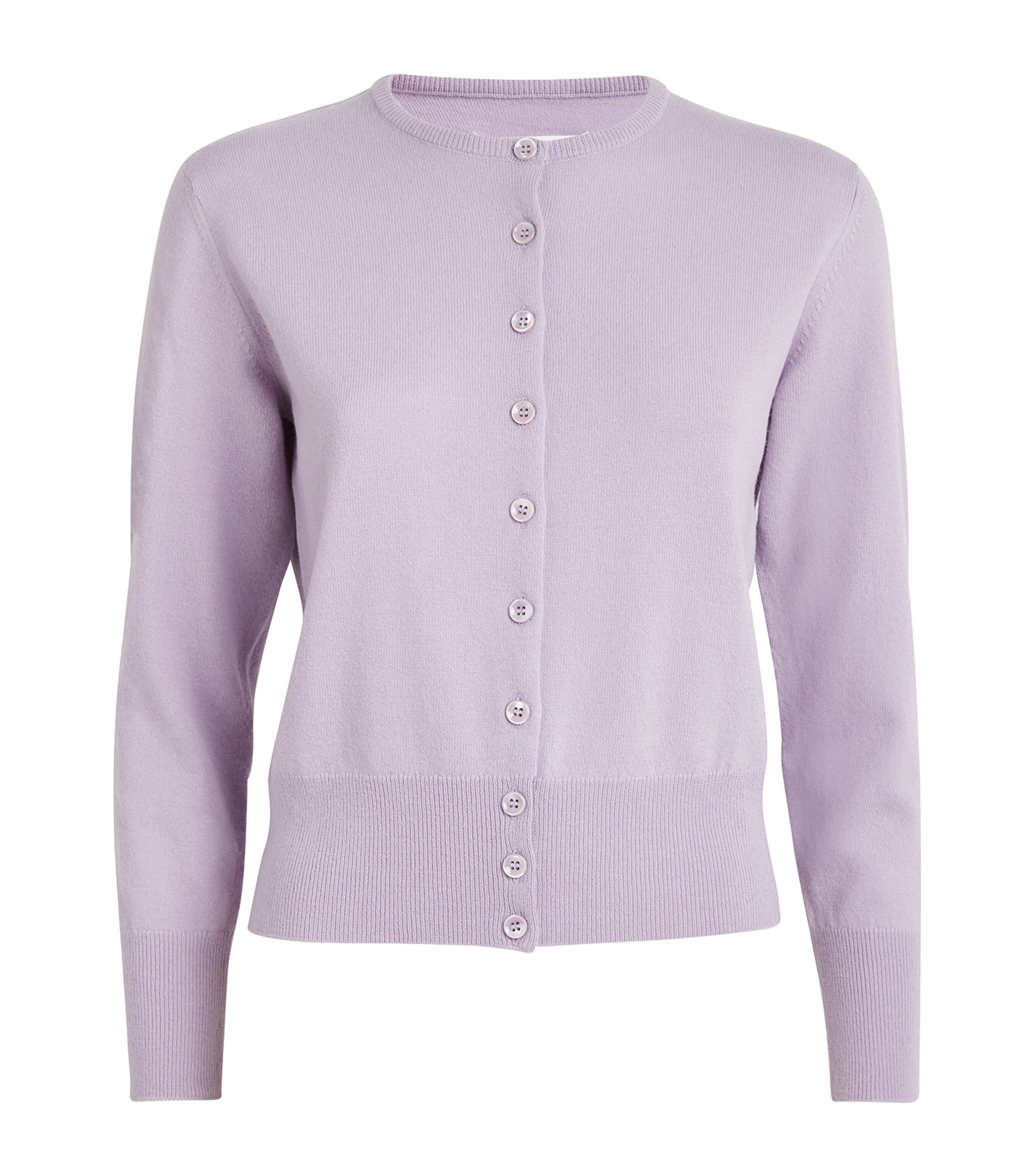 Maison Margiela Virgin Wool Cardigan In Purple
