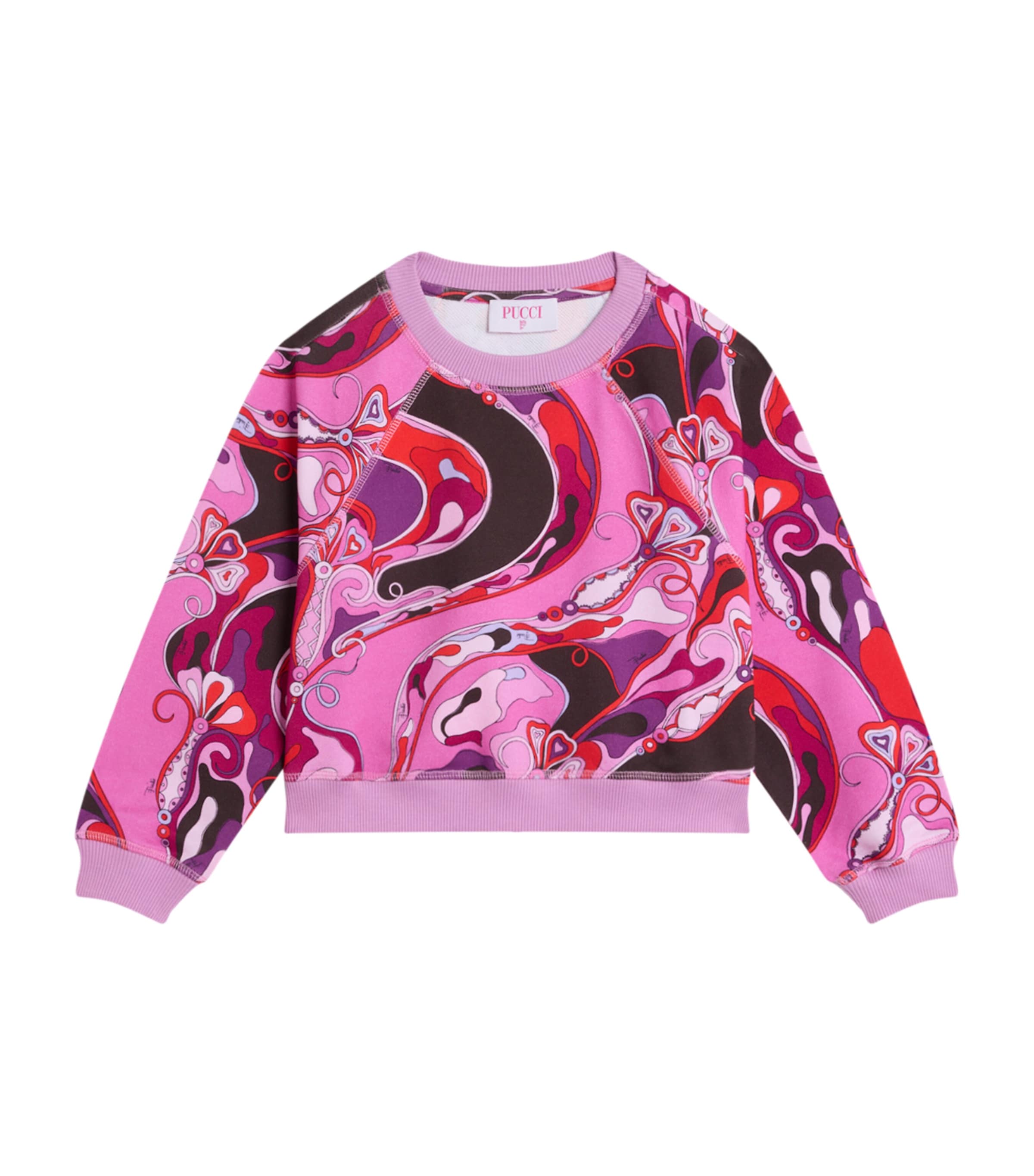 Pucci Junior Cotton Orchidee Sweatshirt In Multi