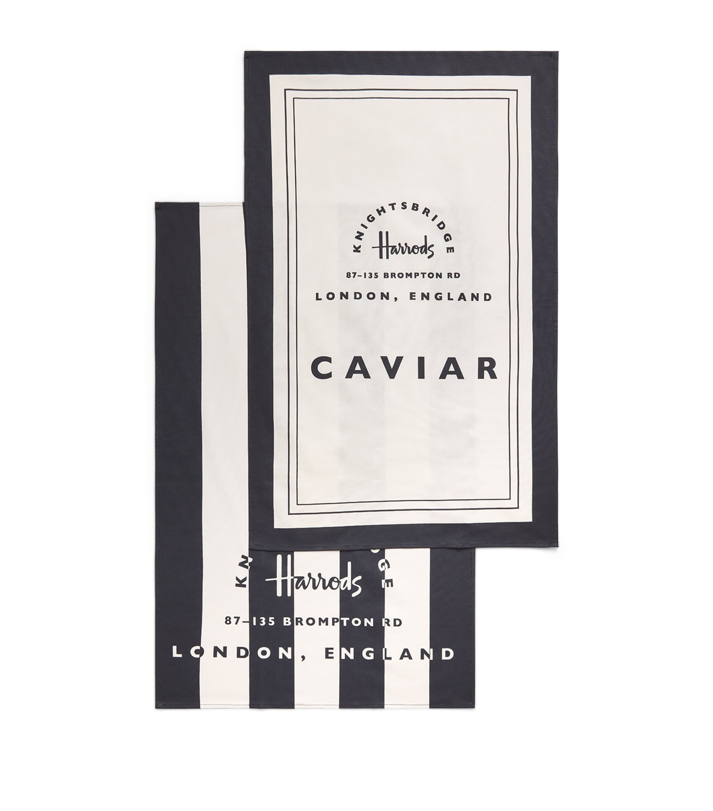 Caviar Tea Towel (Set of 2) BLACK Image 1