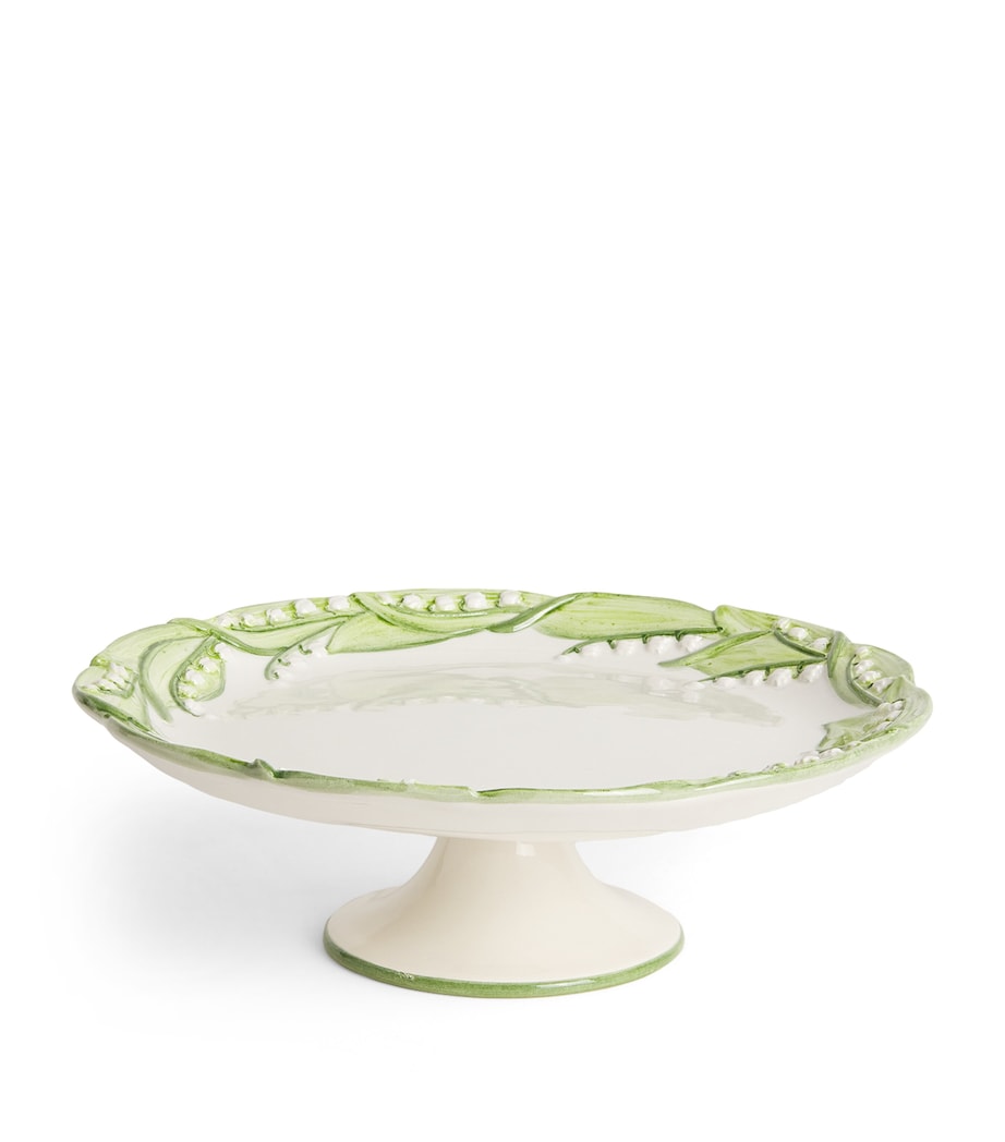 Lilly Of The Valley Cake Stand WHITE/GREEN Image 1