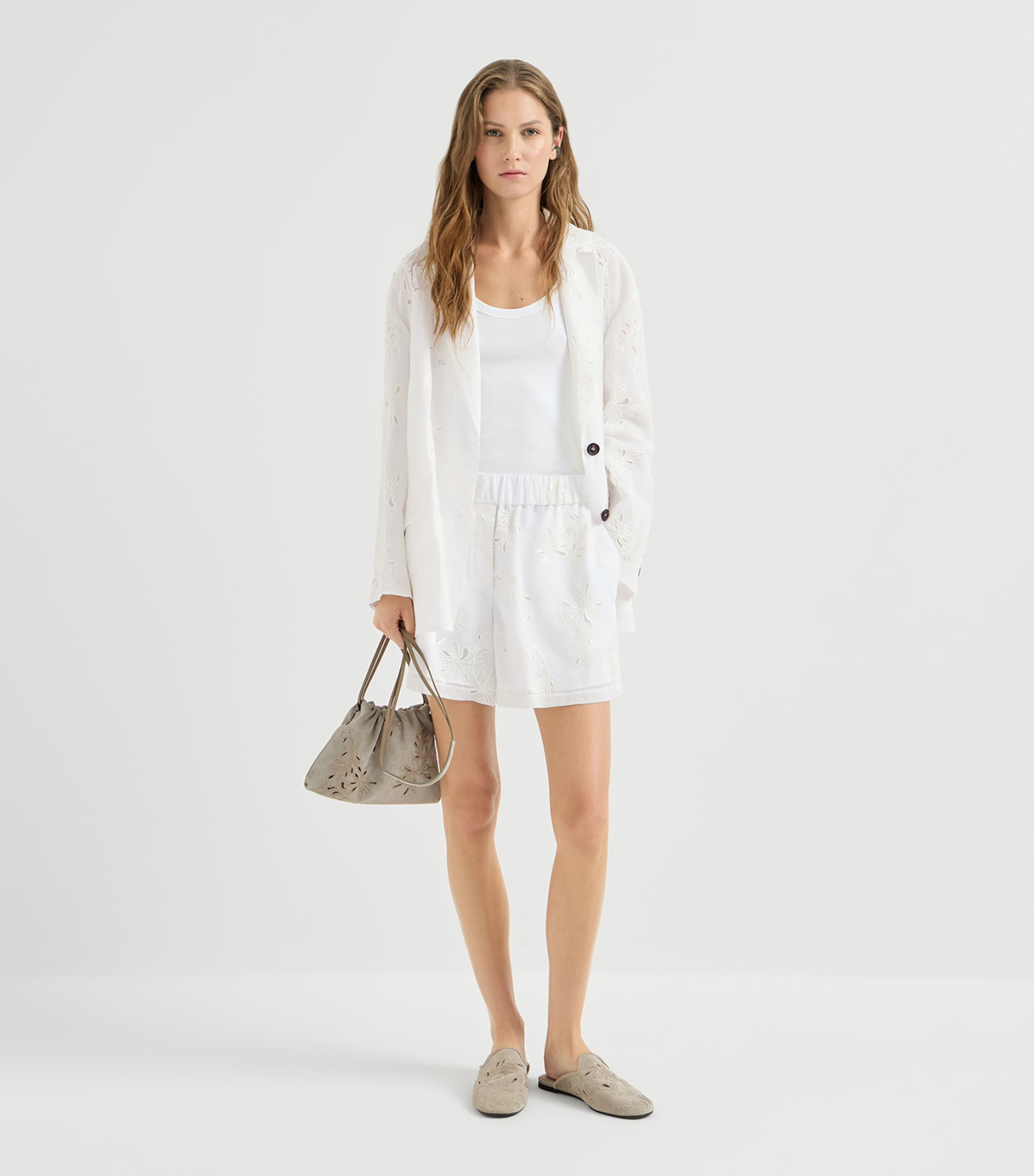 Brunello Cucinelli Womens Cotton Organza Bermuda Shorts Image 5