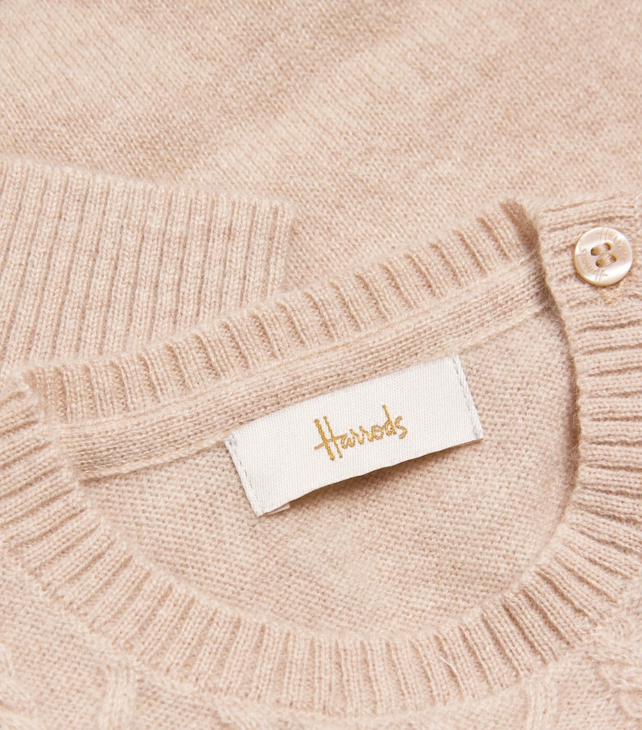 Cashmere Cable-Knit Sweater (0-24 Months) BEIGE Image 4