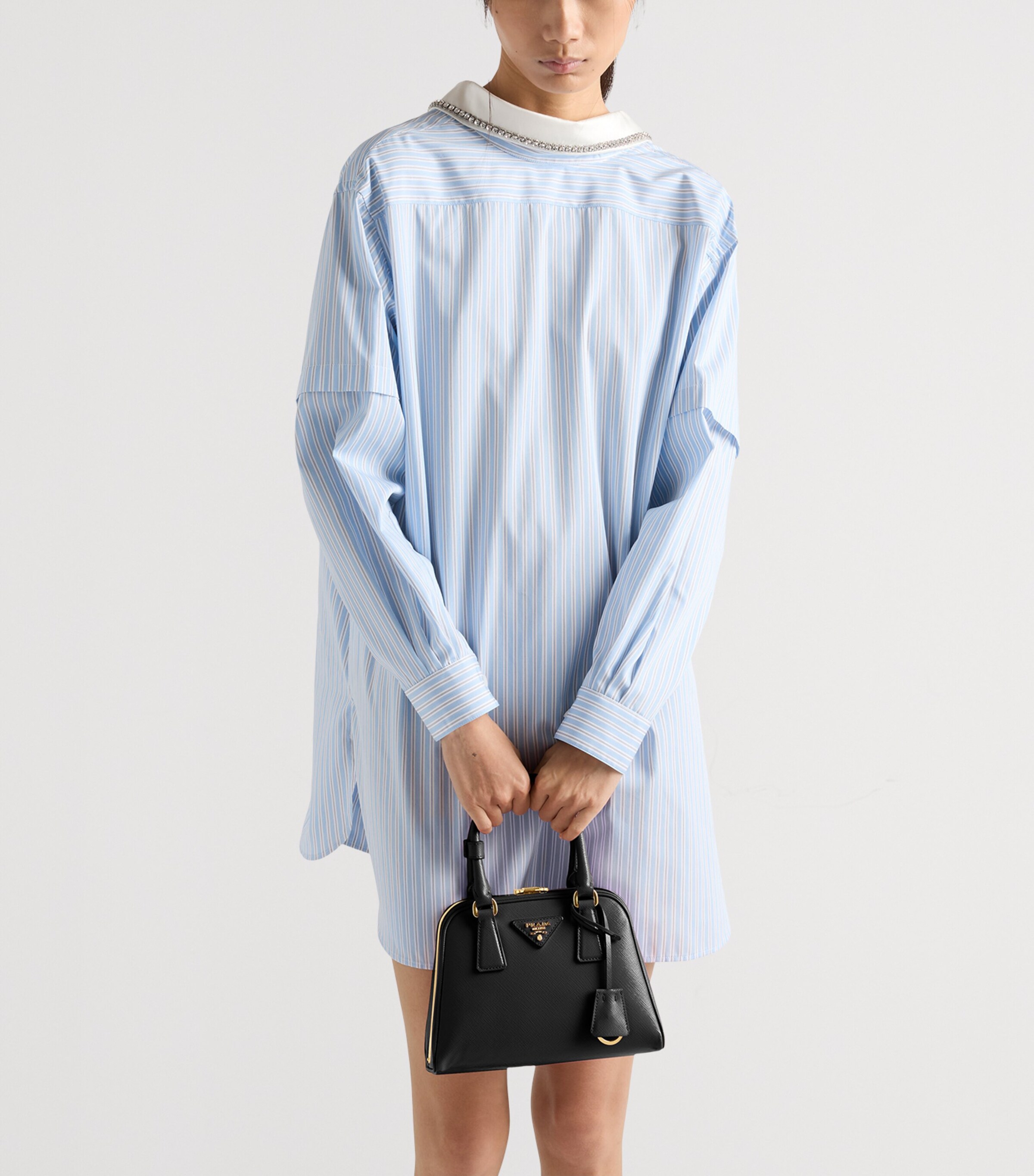 Prada Saffiano Leather Pyramid Top-Handle Bag Image 2