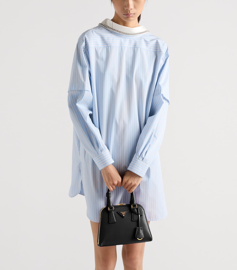 Saffiano Leather Pyramid Top-Handle Bag F0002 Image 2