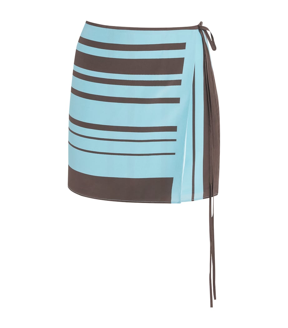 Silk Rioja Wrap Mini Skirt PACHA MINERAL STRIPE Image 1