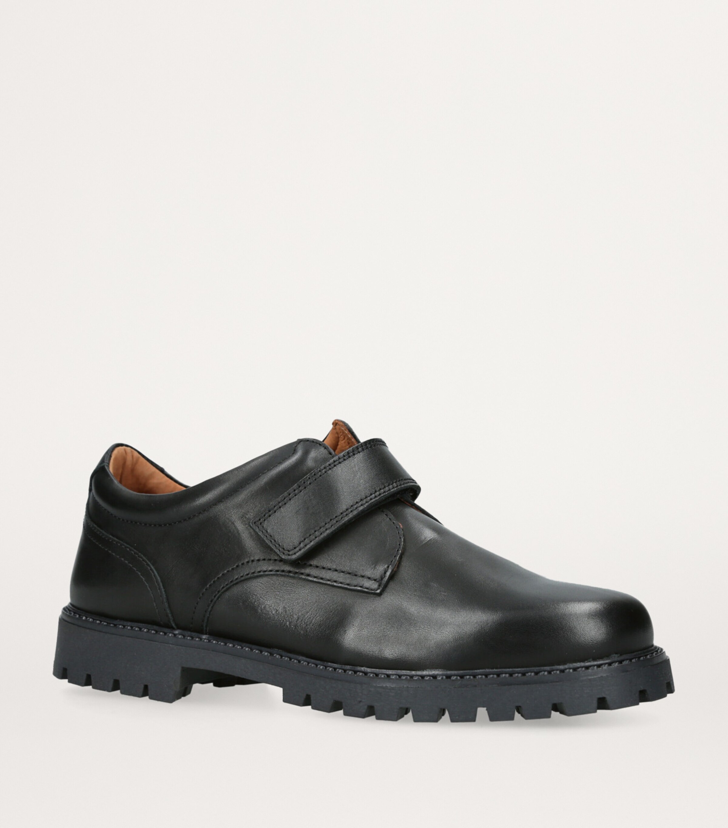 papouelli Leather Harry School Shoes Black Image 3