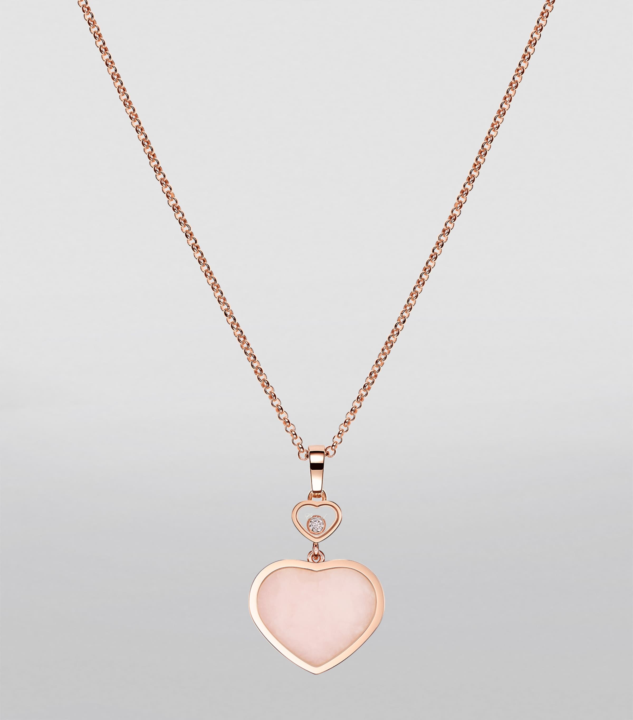 Rose Gold, Opal and Diamond Happy Hearts Pendant 18K ROSE GOLD Image 3