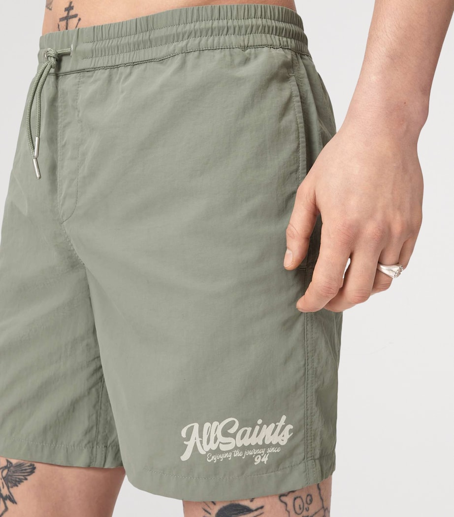 AllSaints Mens Odyssey Logo Swim Shorts Spring Green Image 5