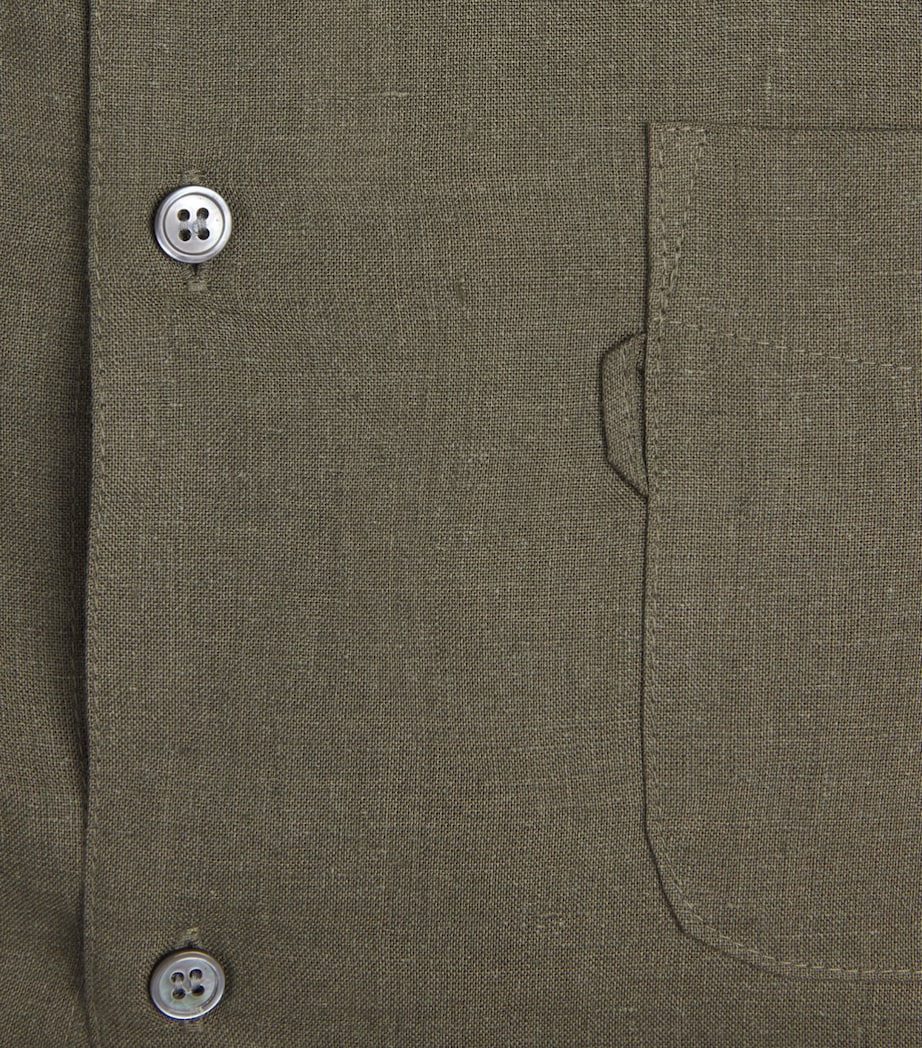Derek Rose Mens Linen Monaco Shirt Gre Image 6
