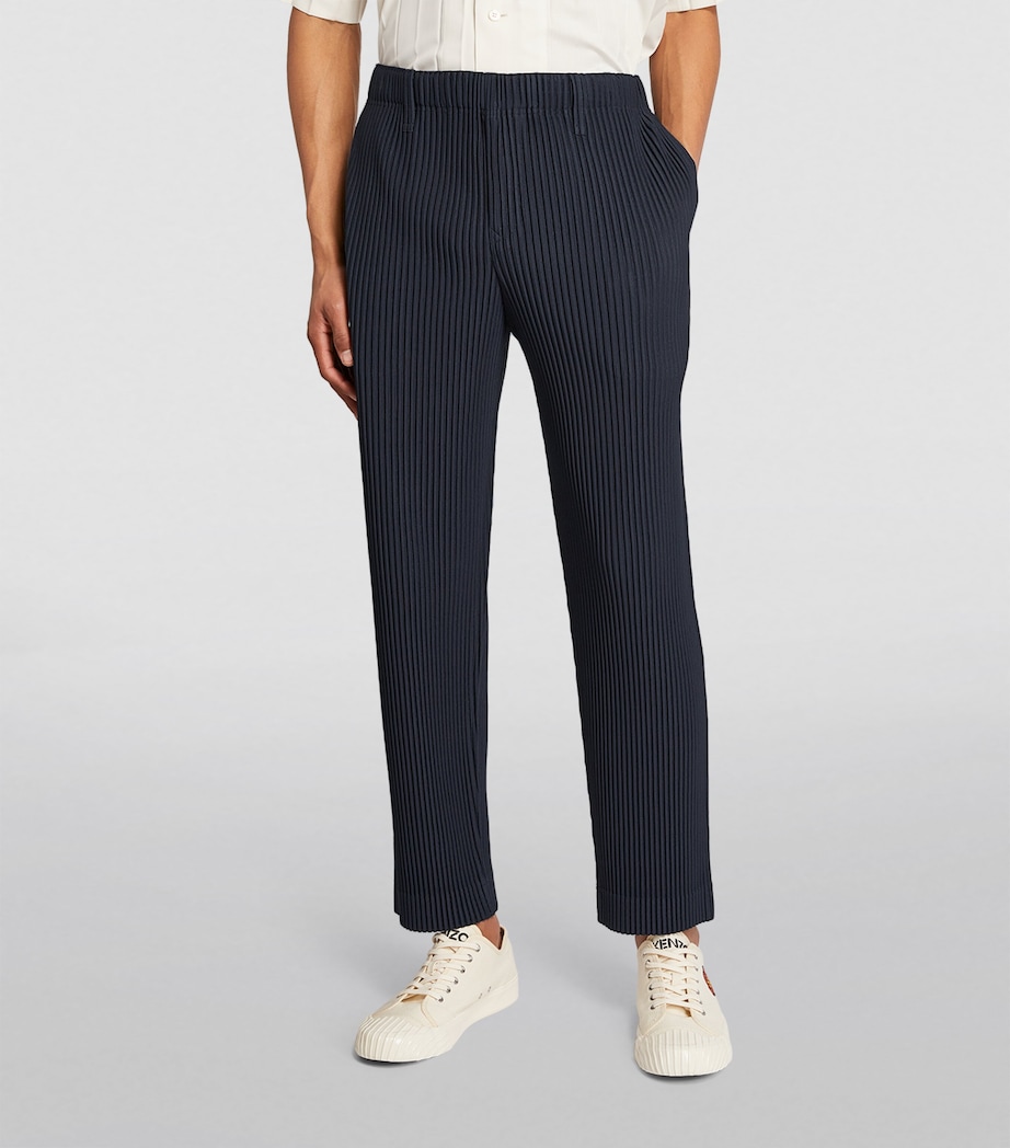 Pleated Straight Trousers 75 NAVY Image 3