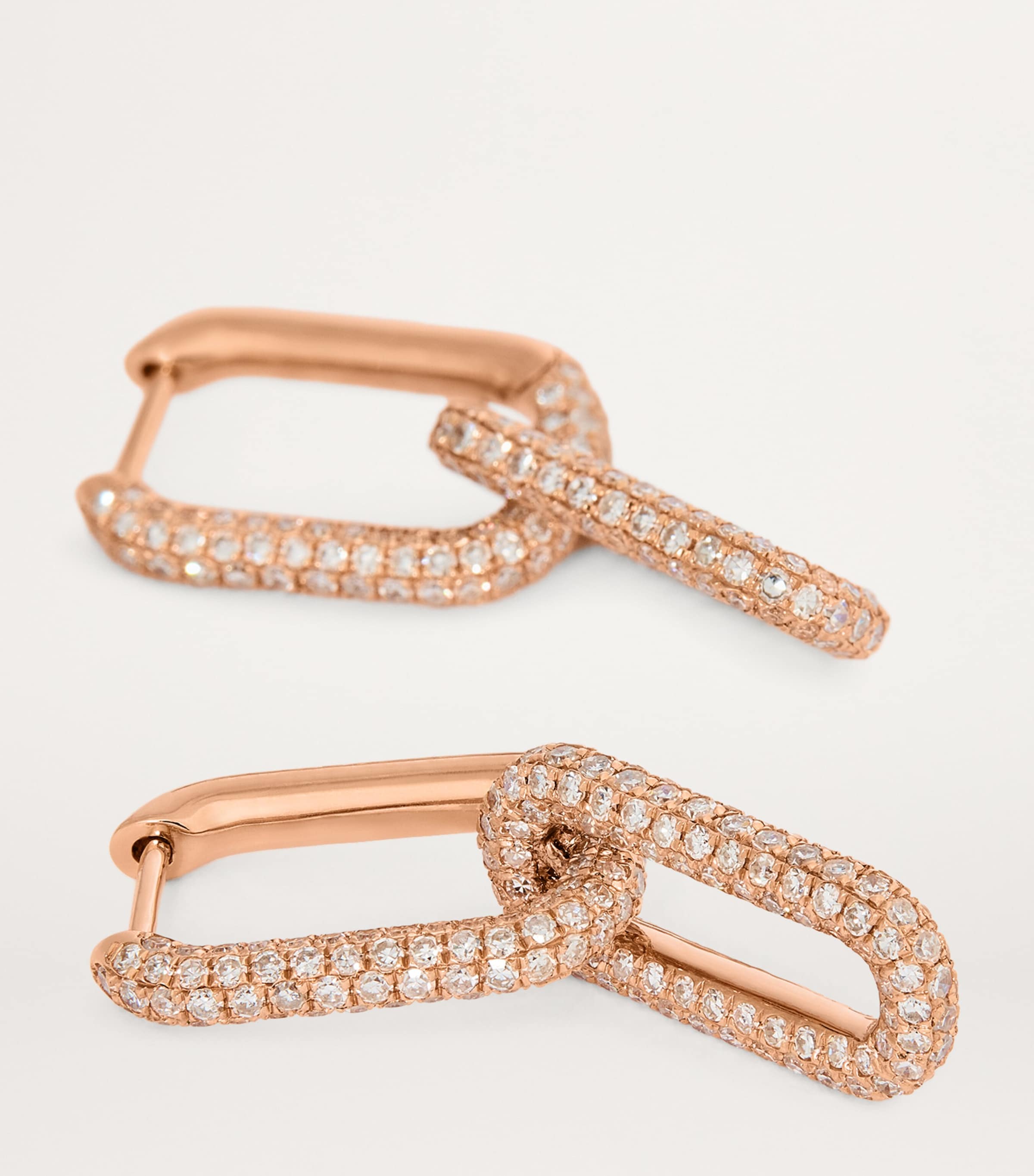 Rose Gold and Diamond Pavé Link Earrings ROSE GOLD Image 5