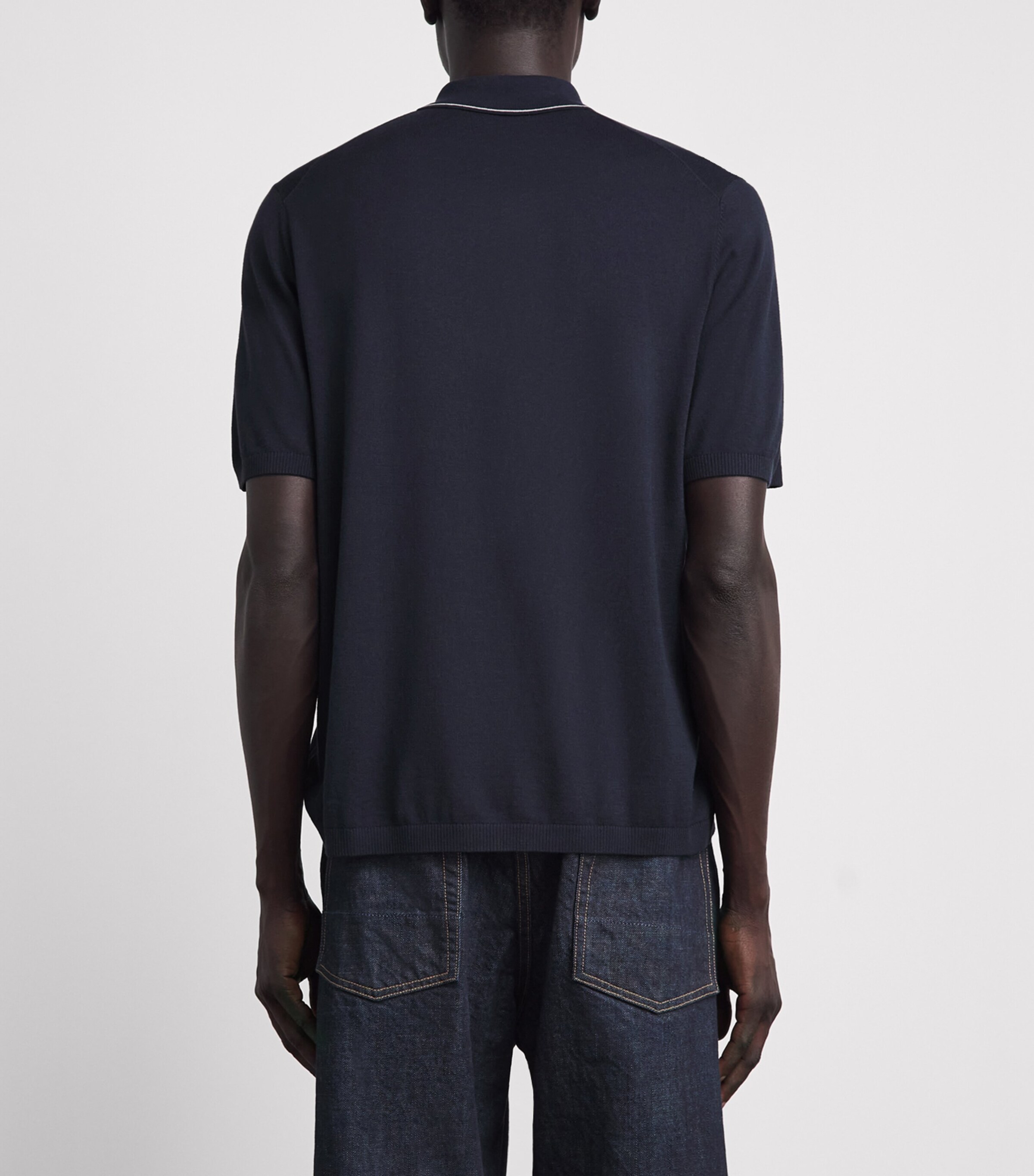 Rag & Bone Mens Silk-Cotton Short-Sleeve Conrad Shirt Sal Navy Image 5