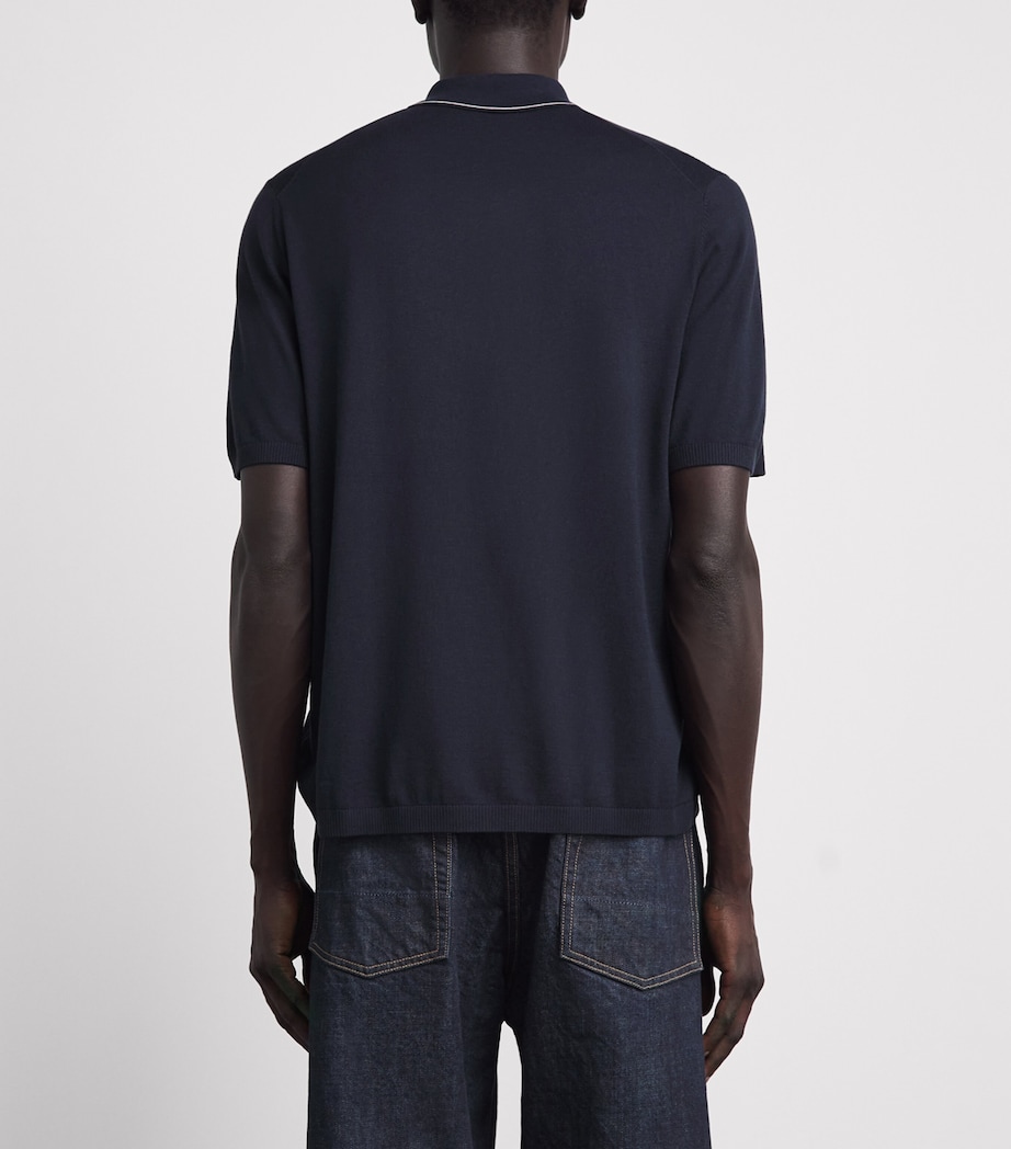 Rag & Bone Mens Silk-Cotton Short-Sleeve Conrad Shirt Sal Navy Image 5