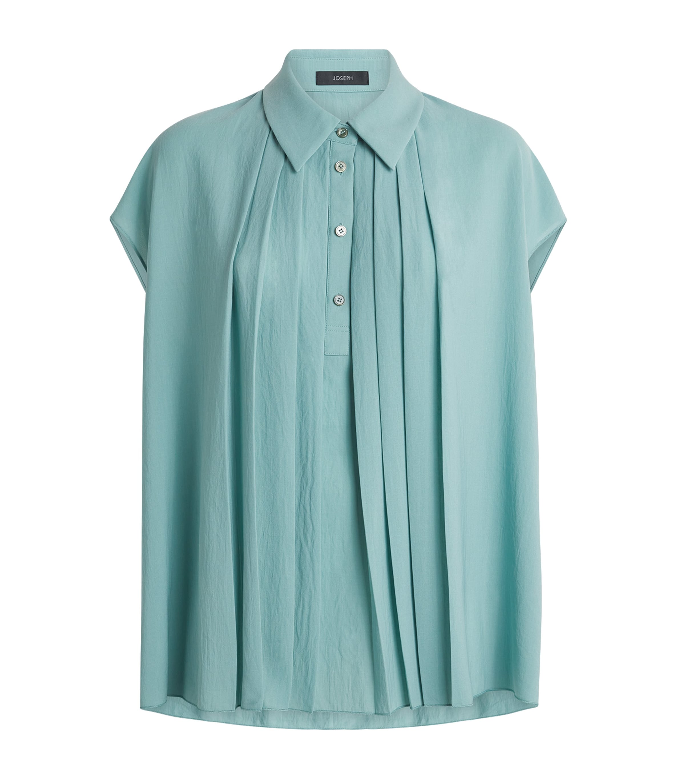 Joseph Antin Oversized Airy Pleated Blouse In Blue