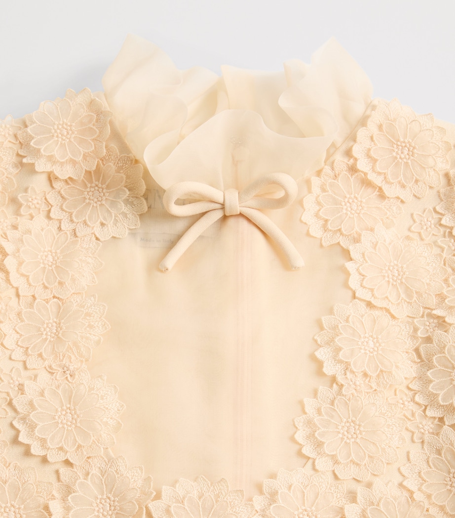 Wool-Silk Floral Lace Mini Dress ET5 Image 3