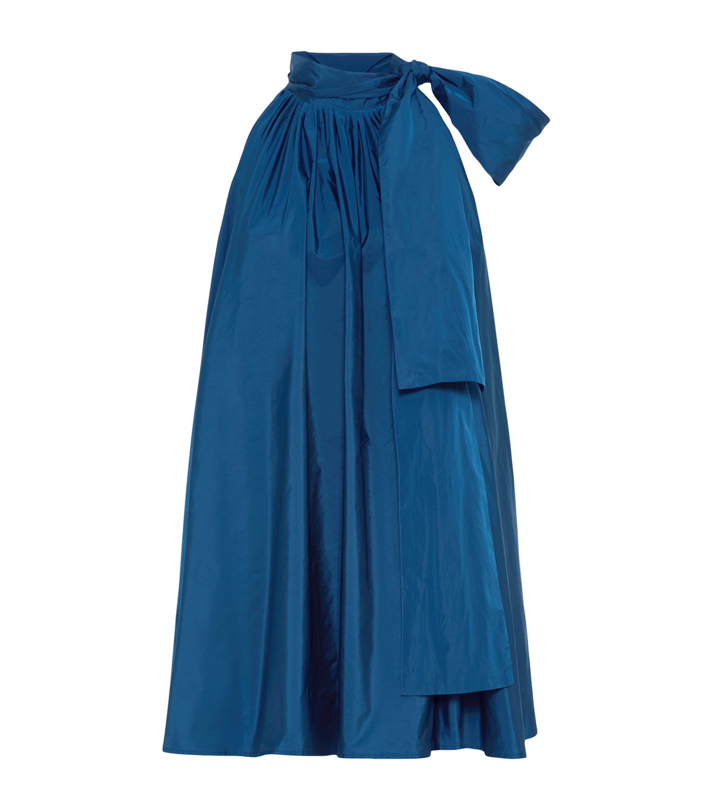 Max Mara Womens Satin Scarf Neck Mini Dress Navy Image 1