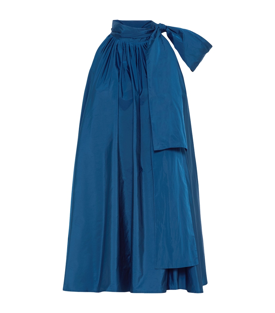 Max Mara Womens Satin Scarf Neck Mini Dress Navy Image 1