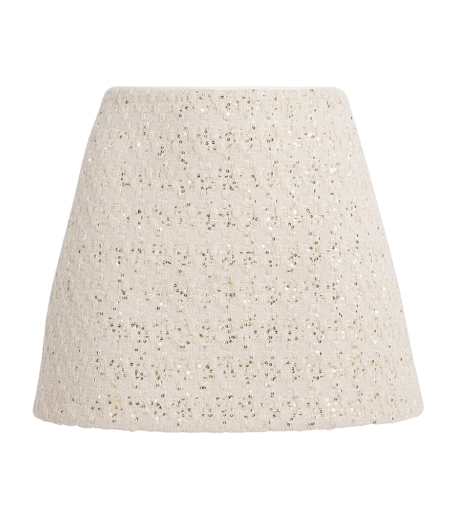 Tweed Embellished Rubi Mini Skirt A301 NATURAL Image 1