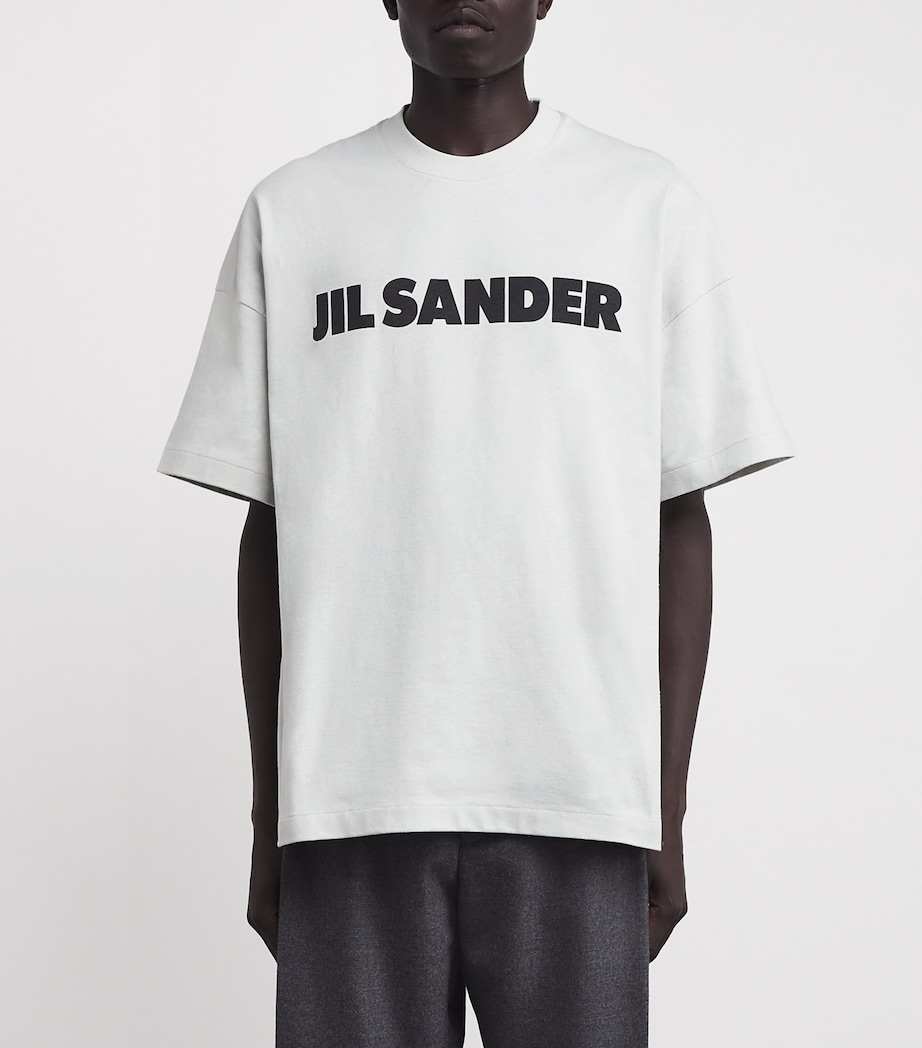 Cotton Logo T-Shirt PALE GREY Image 3