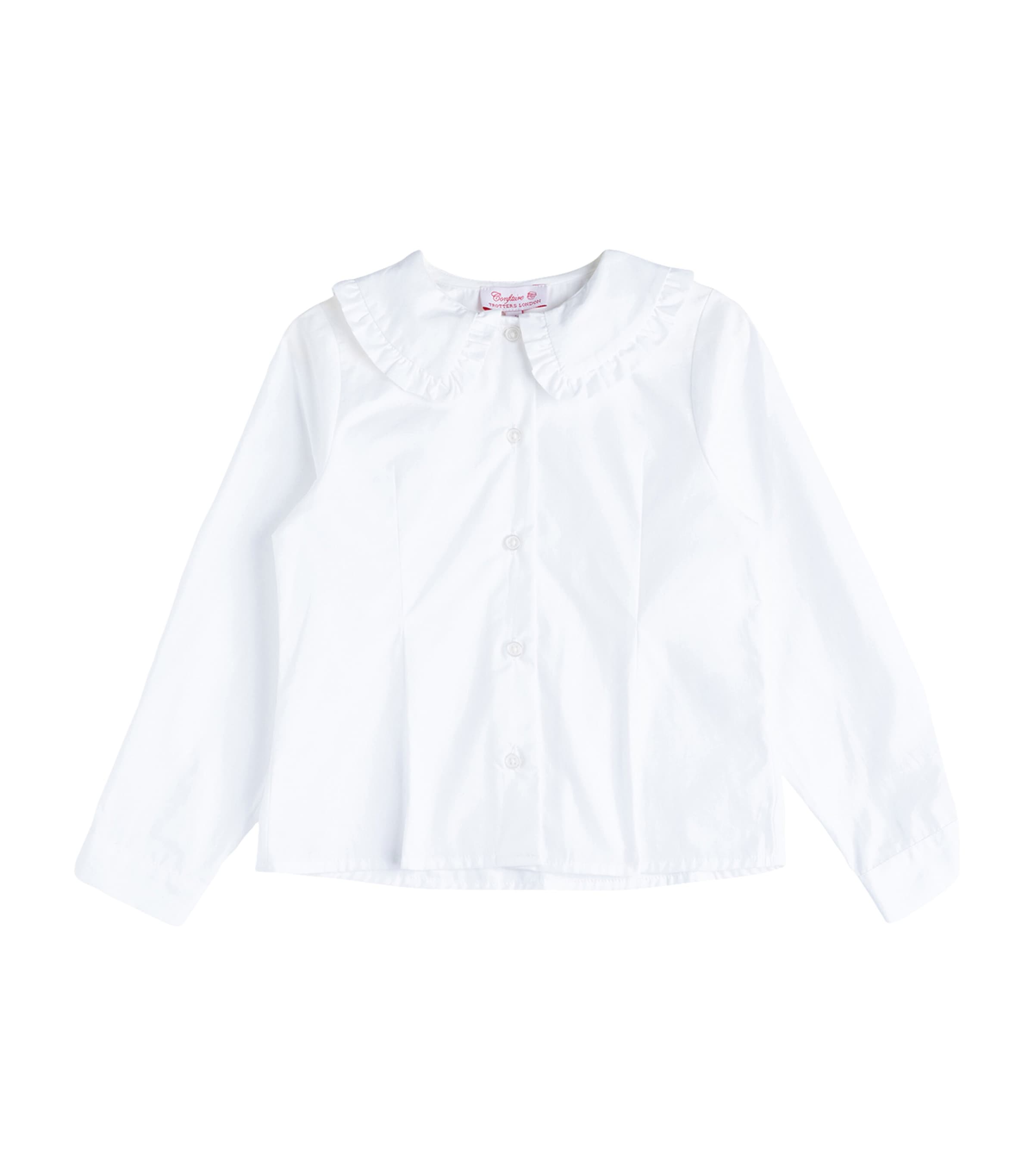 Trotters Pie-crust Collar Blouse In White