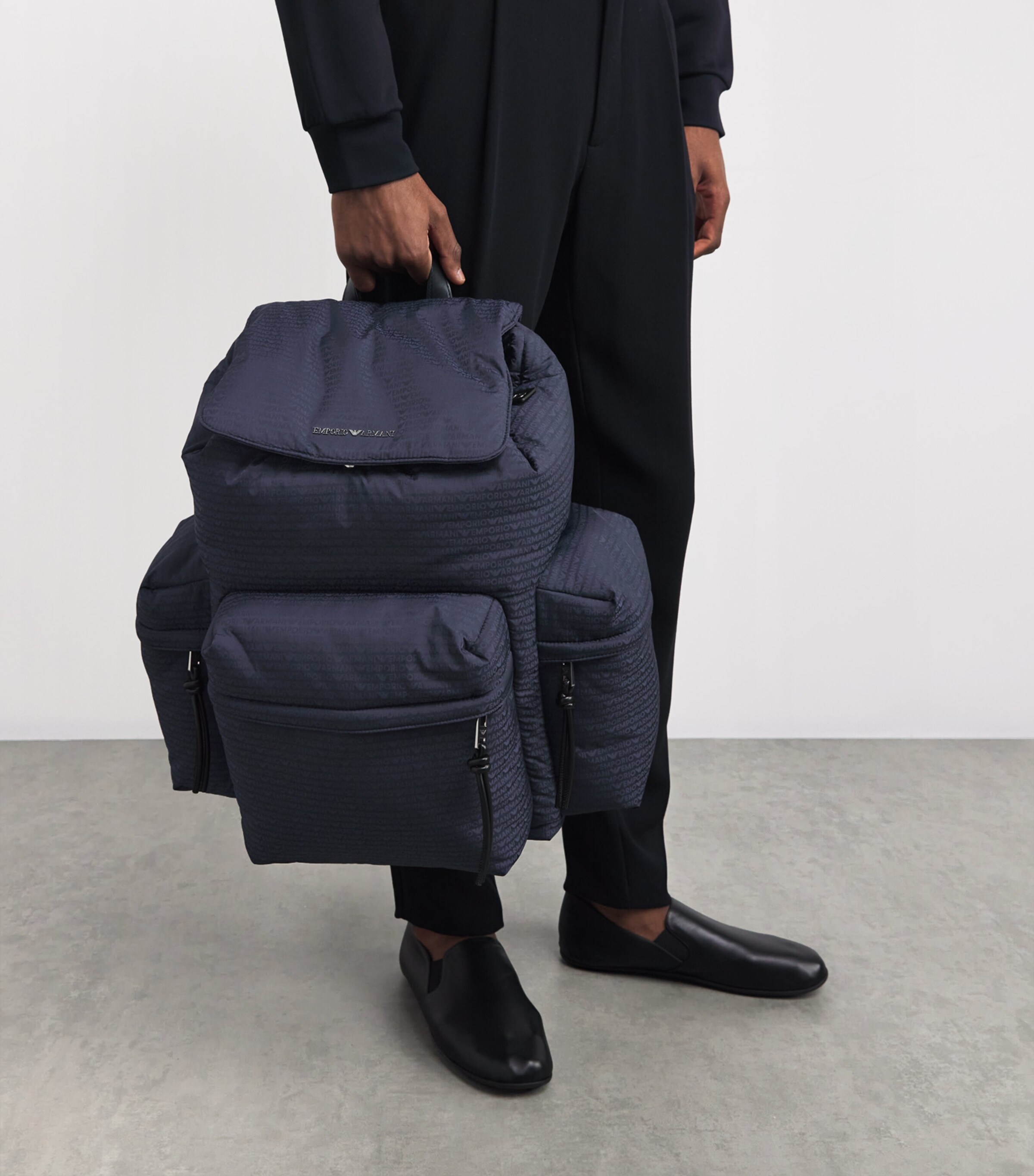 Emporio Armani Padded Jacquard Backpack Image 5