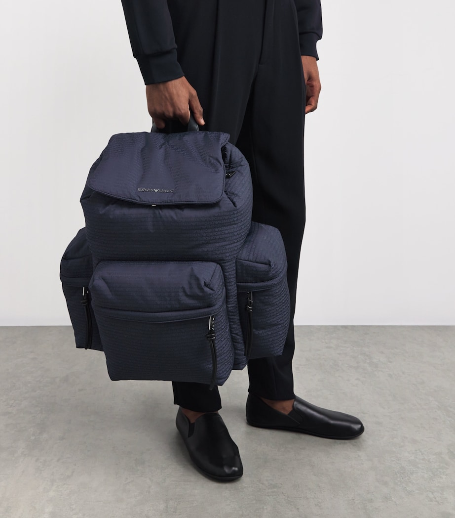 Emporio Armani Padded Jacquard Backpack Image 5